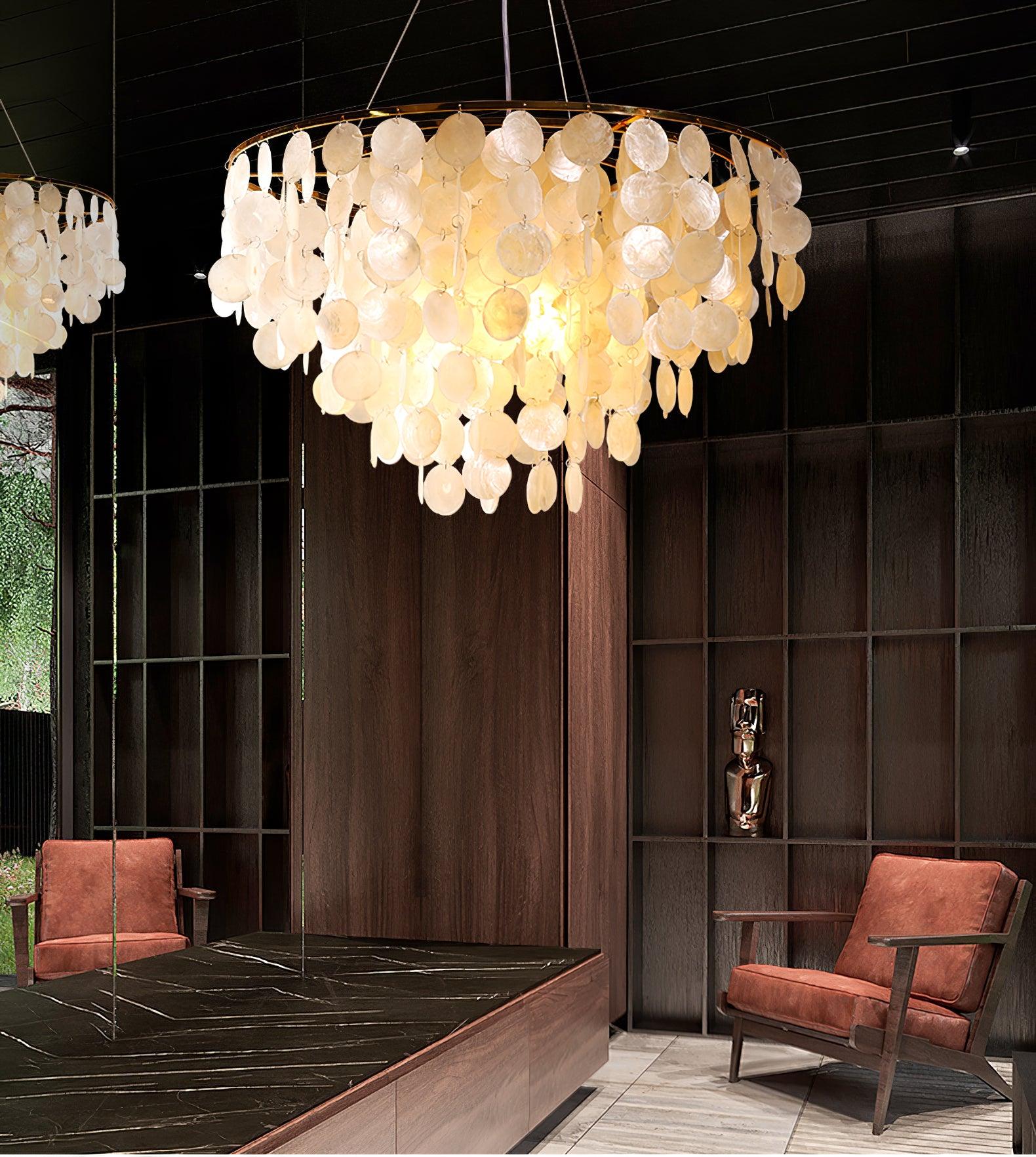 Esileth Postmodern Luxury Shell Wind Chime Metal Chandelier - Blowlighting