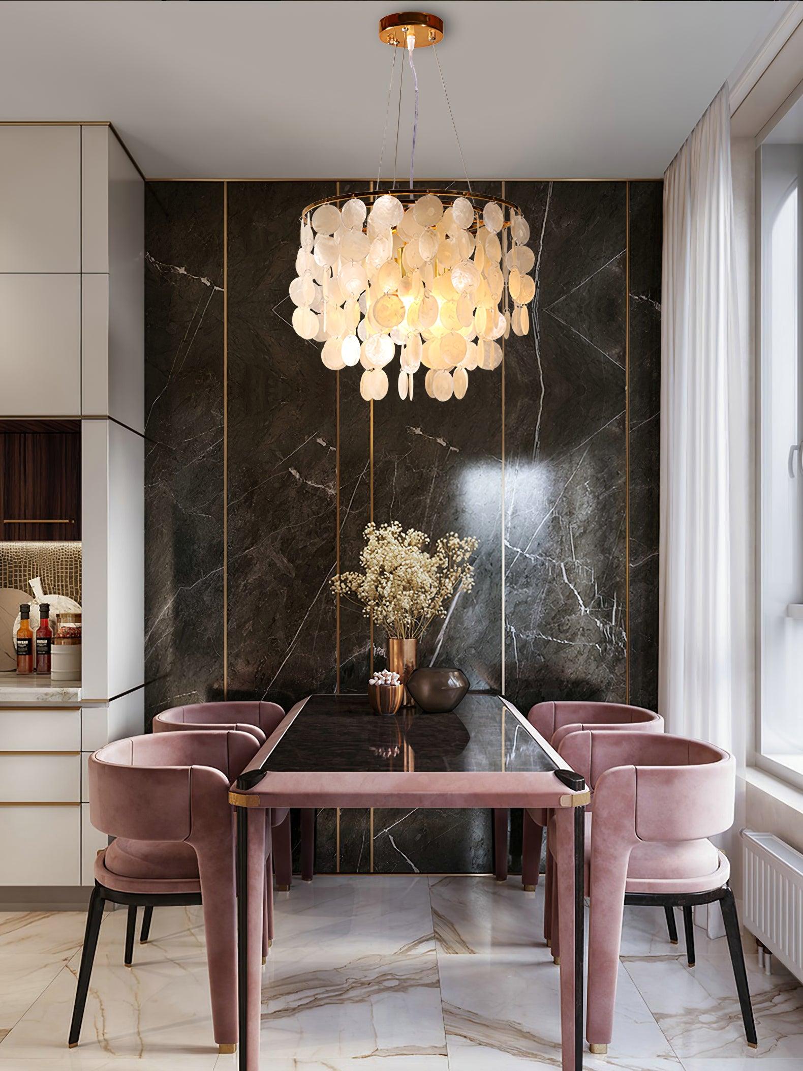 Esileth Postmodern Luxury Shell Wind Chime Metal Chandelier - Blowlighting