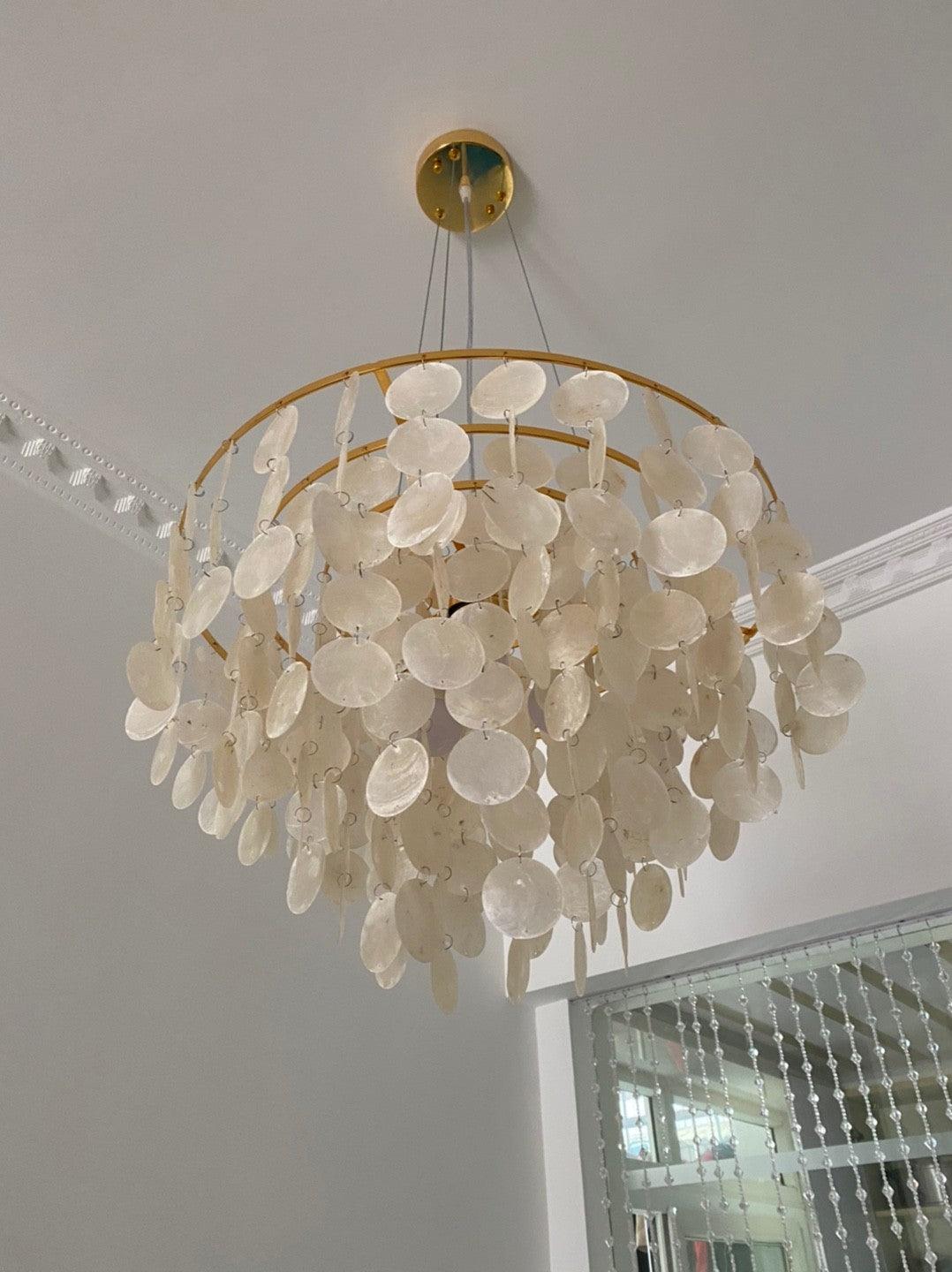 Esileth Postmodern Luxury Shell Wind Chime Metal Chandelier - Blowlighting