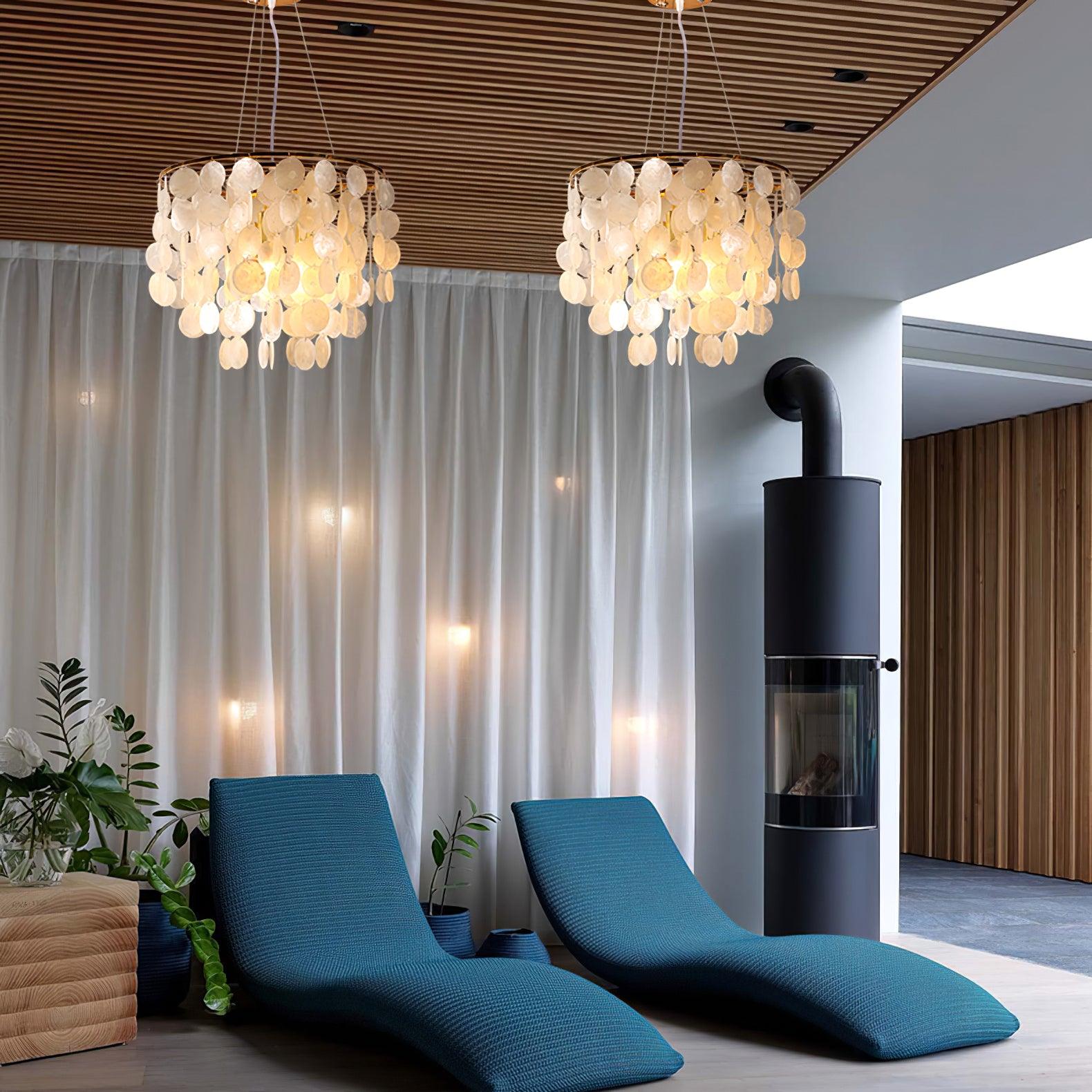Esileth Postmodern Luxury Shell Wind Chime Metal Chandelier - Blowlighting