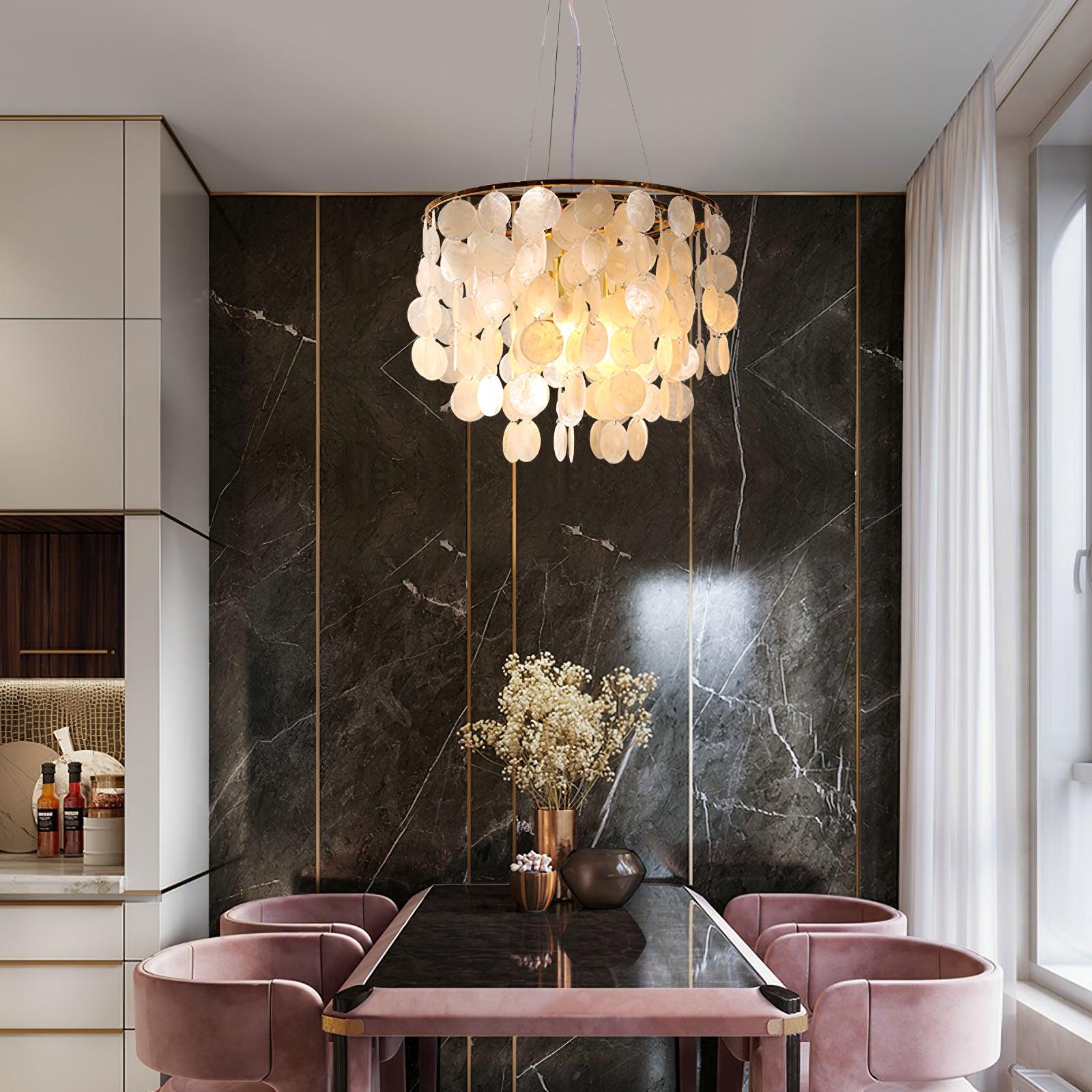 Esileth Postmodern Luxury Shell Wind Chime Metal Chandelier - Blowlighting