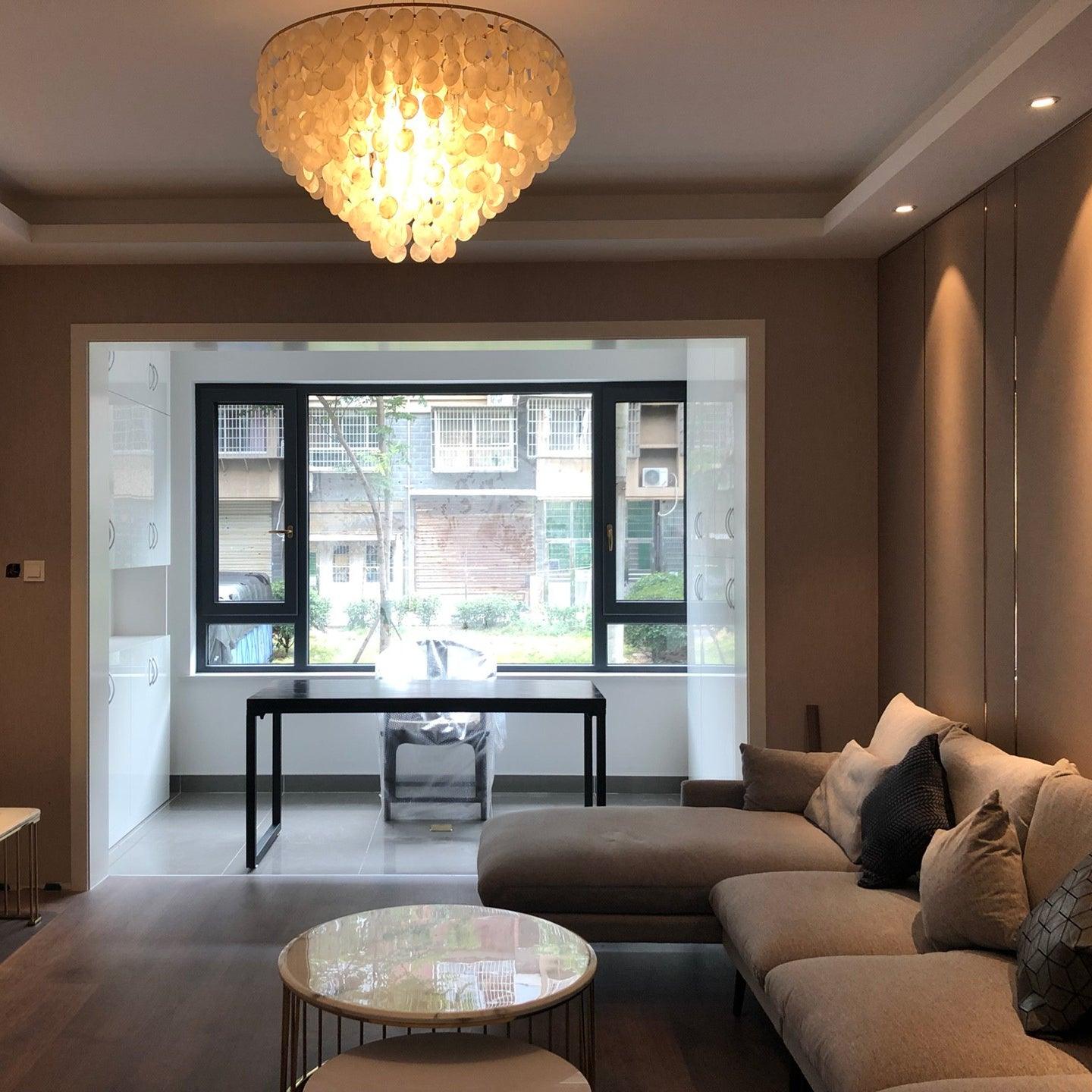 Esileth Postmodern Luxury Shell Wind Chime Metal Chandelier - Blowlighting