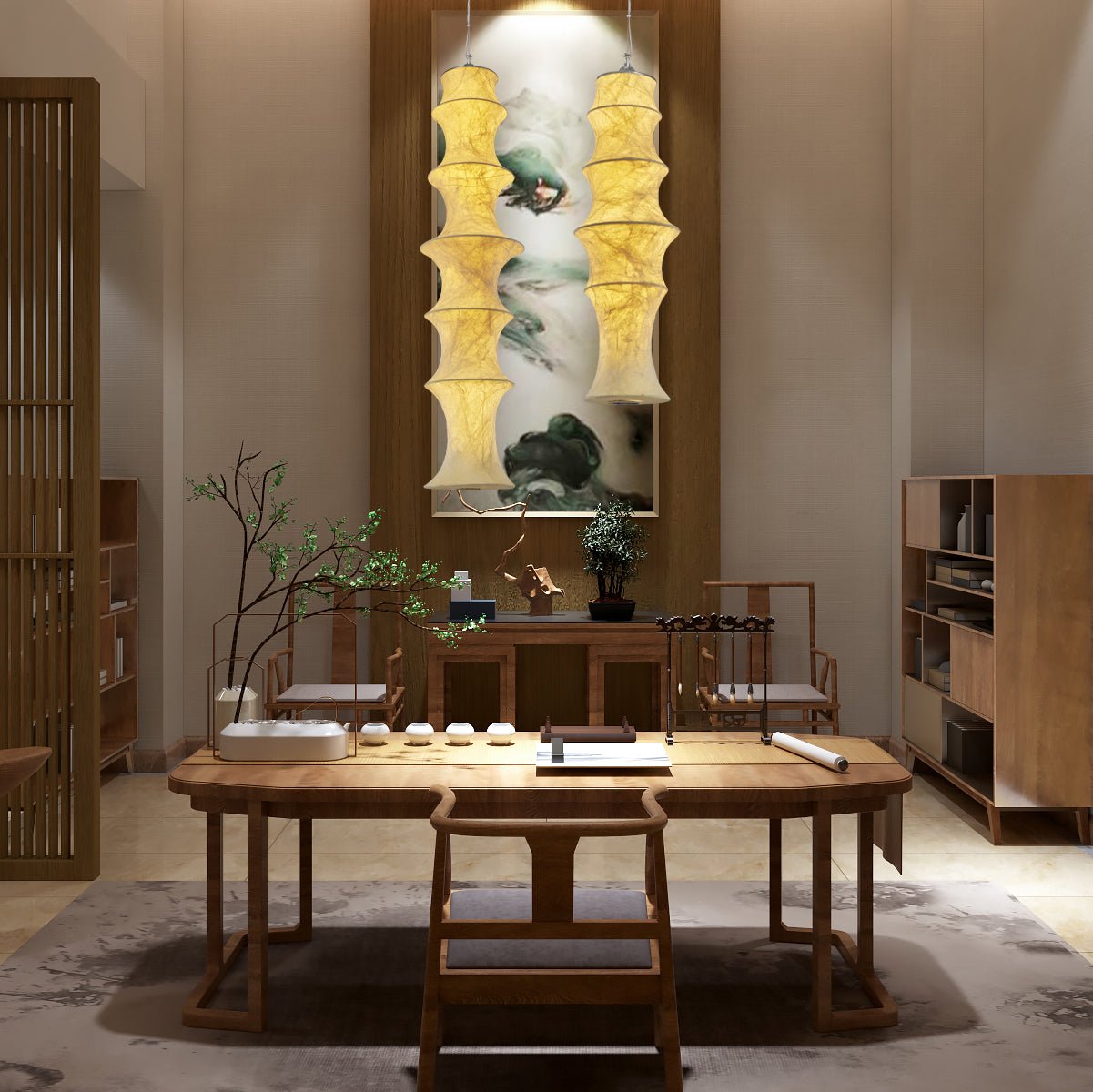 Elraeor Layered Mulberry Silk Pendant Light - Blowlighting