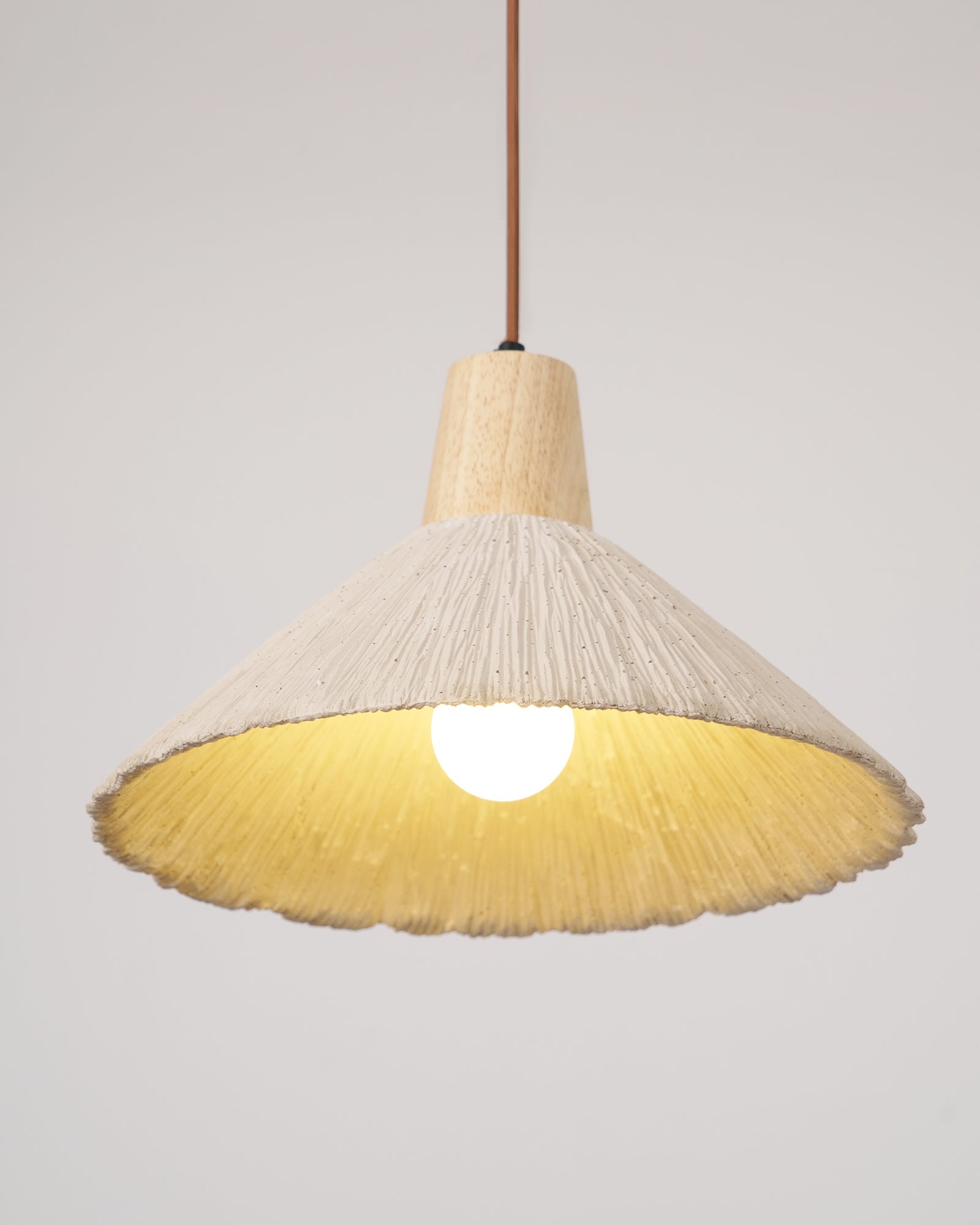 Concrete Pleated Pendant Lamp - Blowlighting