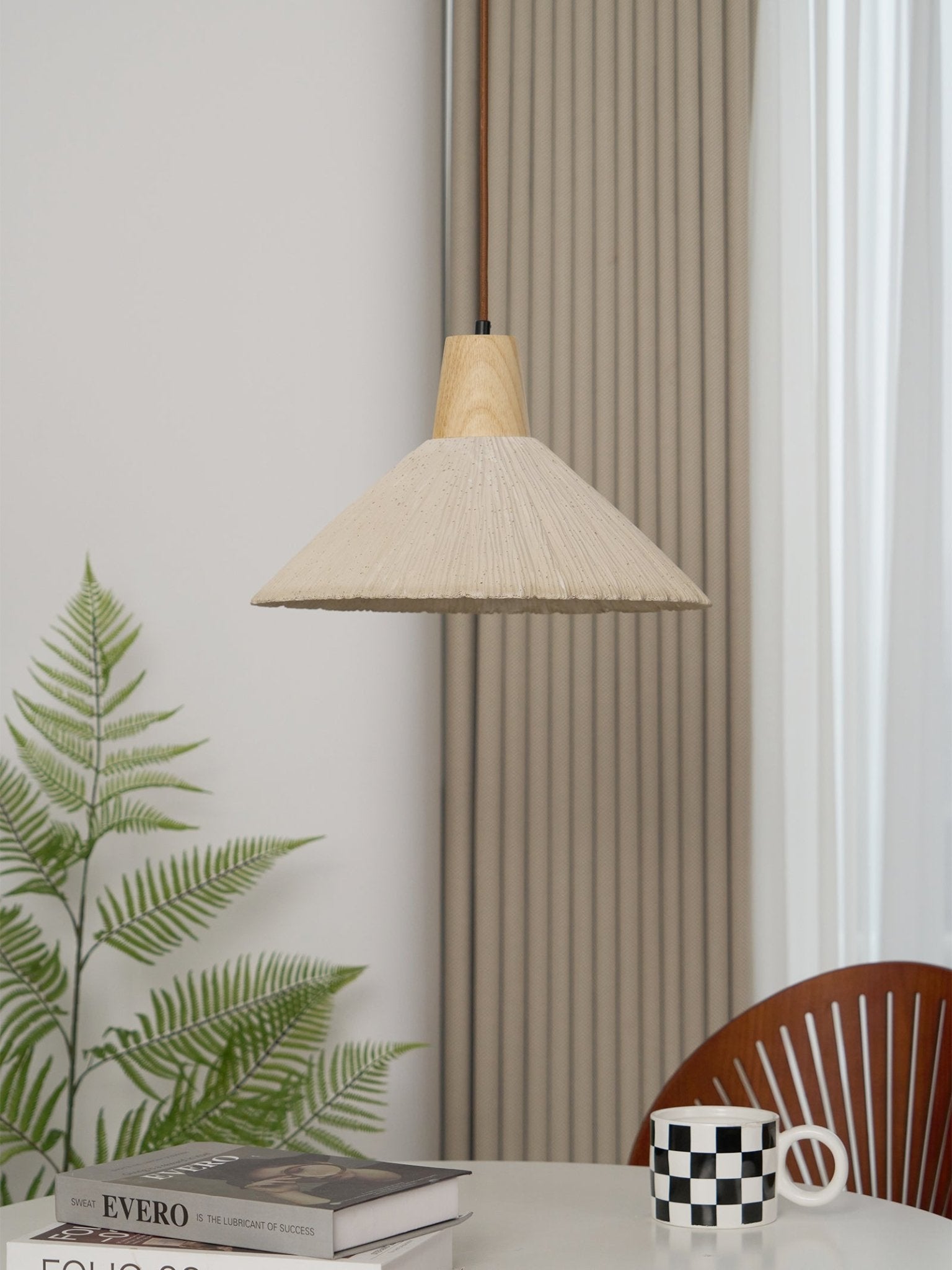 Concrete Pleated Pendant Lamp - Blowlighting