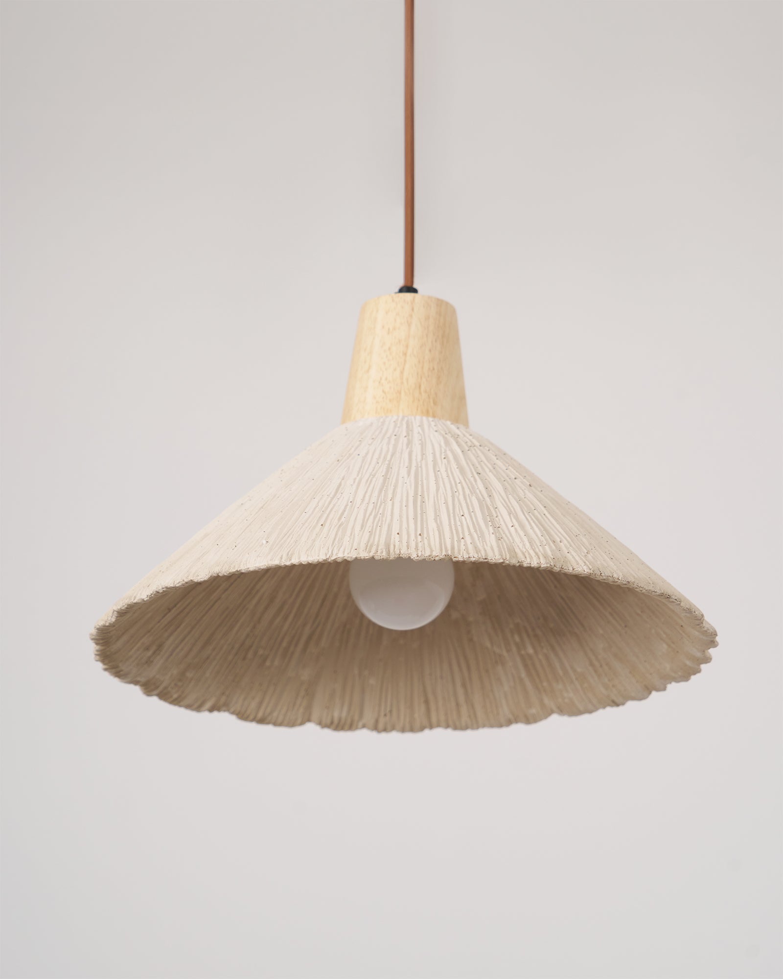 Concrete Pleated Pendant Lamp - Blowlighting