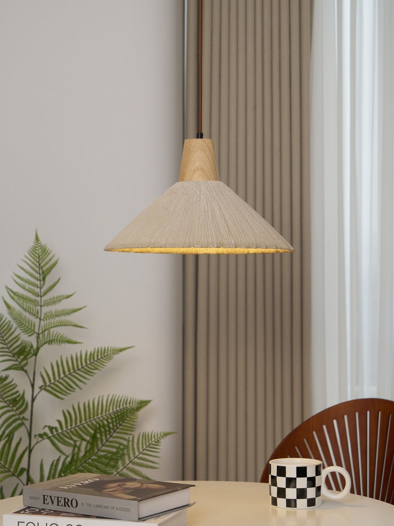 Concrete Pleated Pendant Lamp - Blowlighting