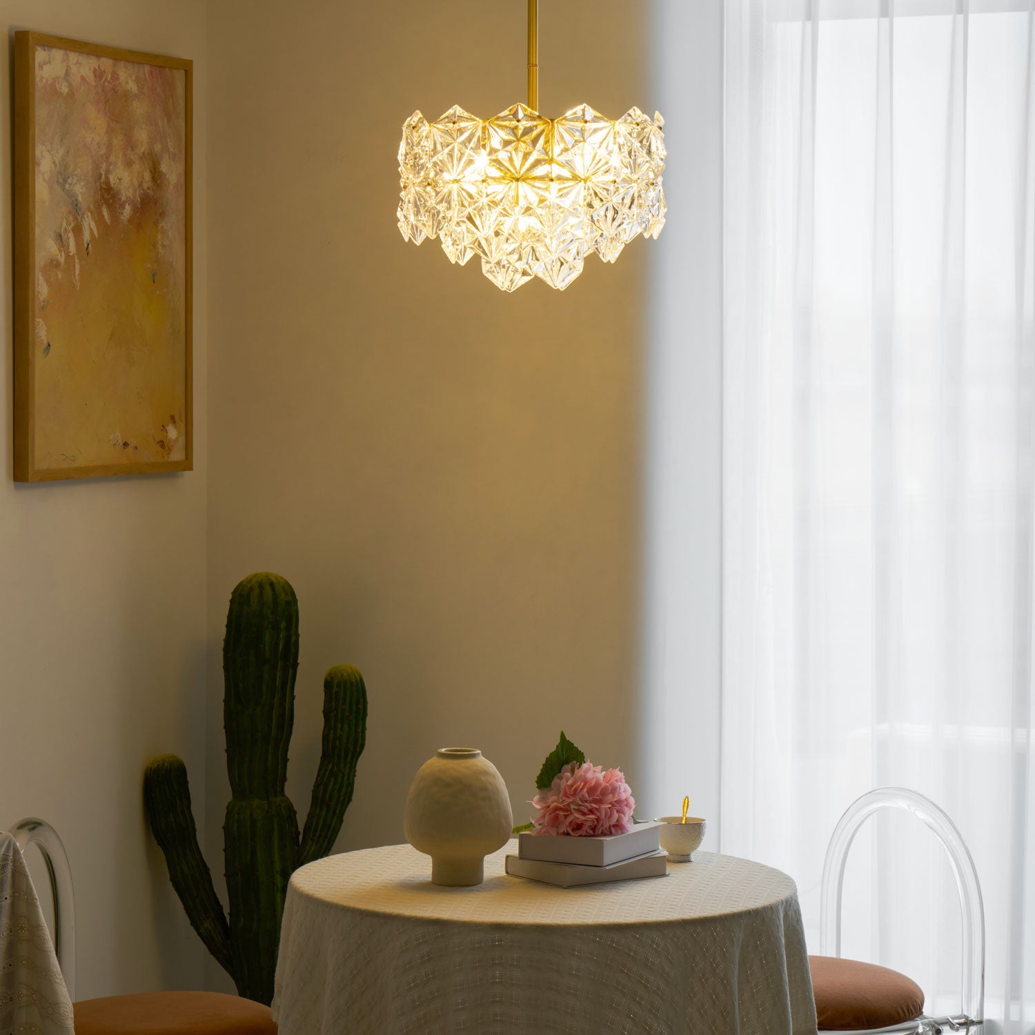 Snowflake Glass Chandelier - Blowlighting