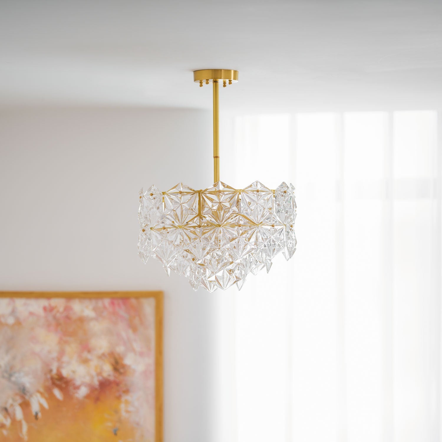 Snowflake Glass Chandelier - Blowlighting