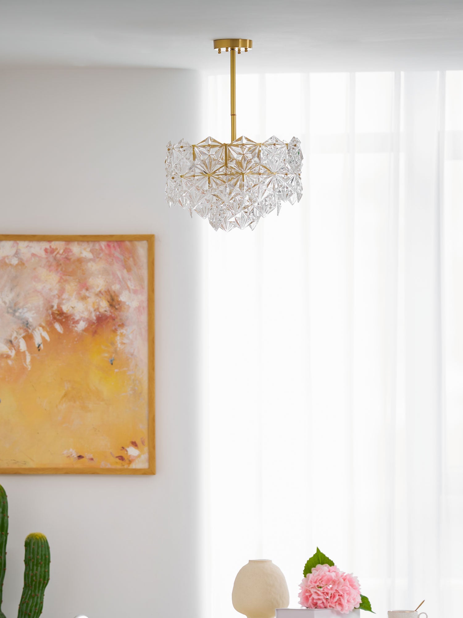 Snowflake Glass Chandelier - Blowlighting