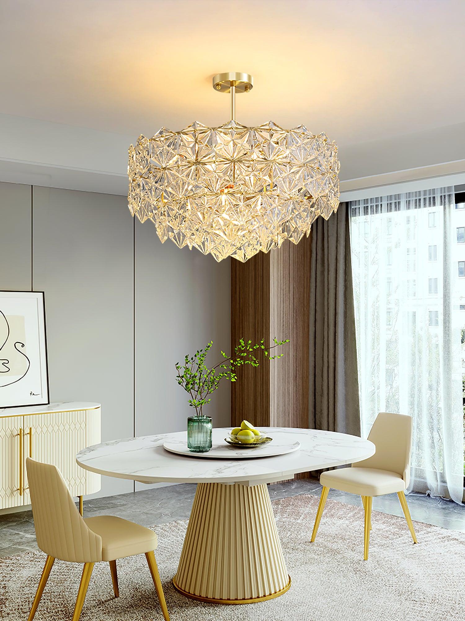 Snowflake Glass Chandelier - Blowlighting
