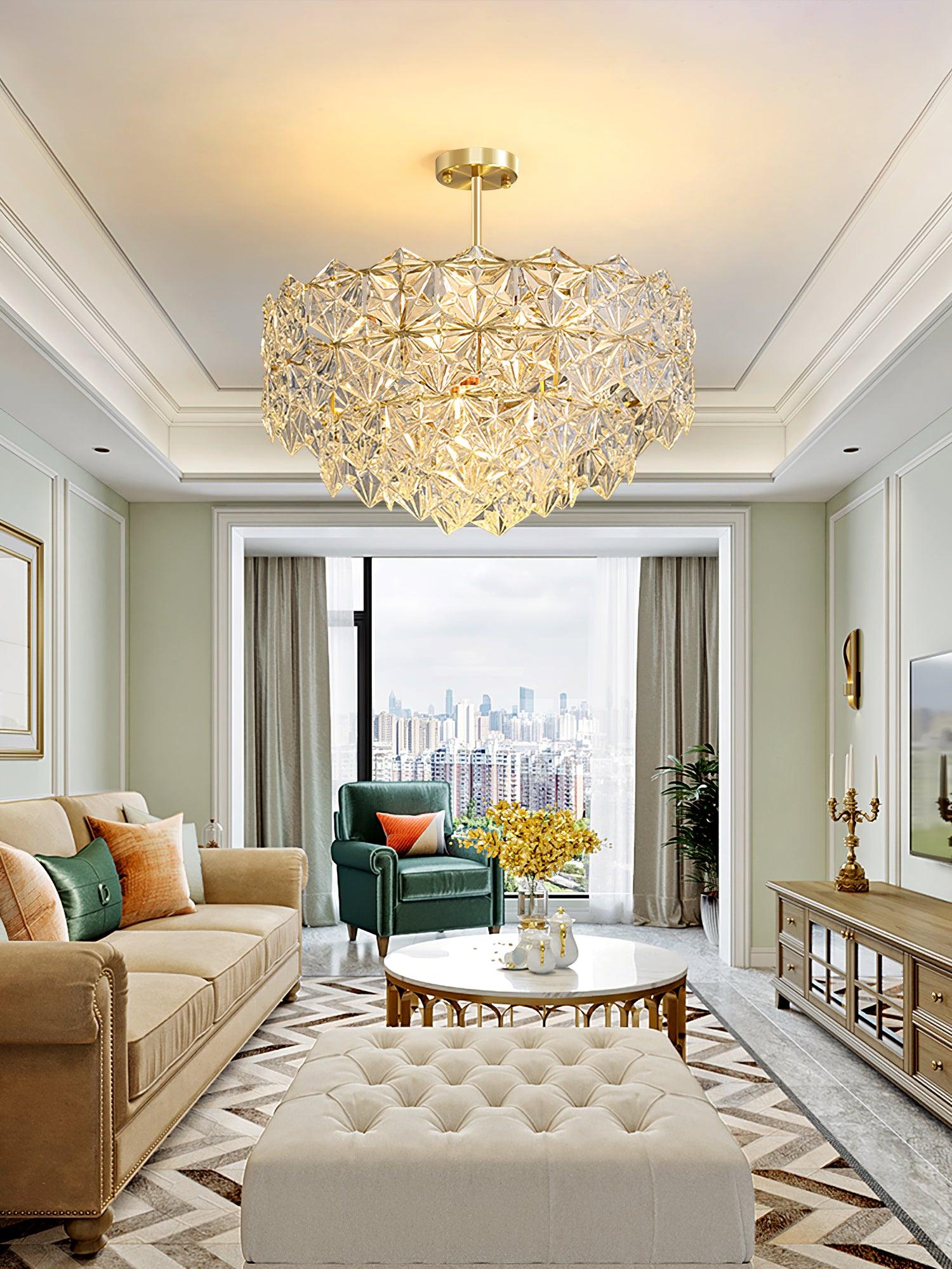 Snowflake Glass Chandelier - Blowlighting