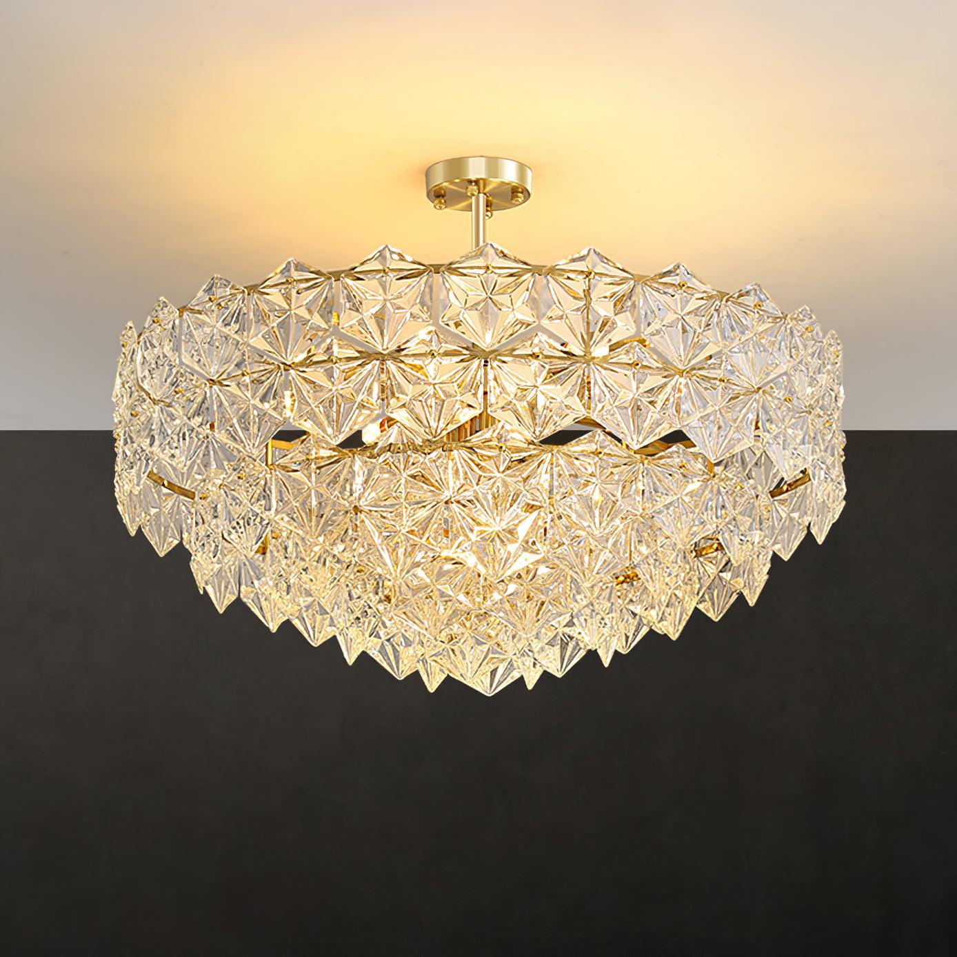 Snowflake Glass Chandelier - Blowlighting