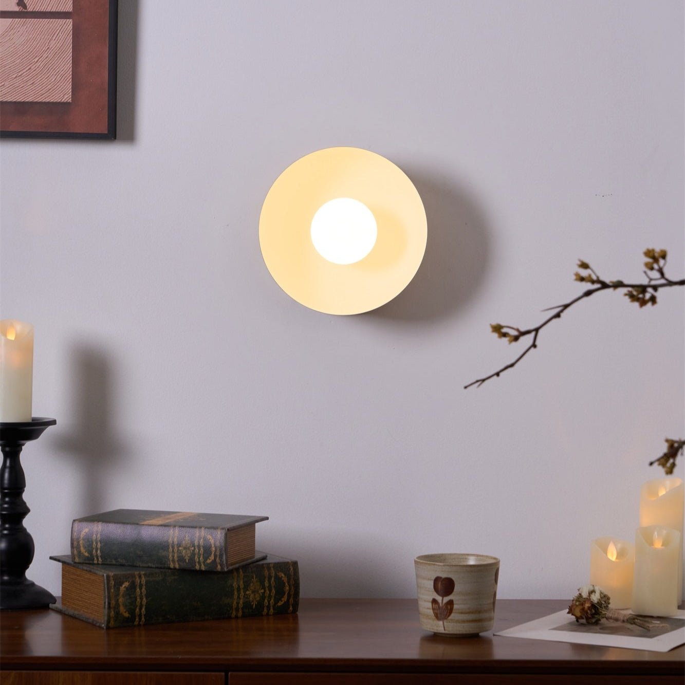 Vethaora Modern Minimalist Solar Eclipse Brass Glass Wall Light - Blowlighting