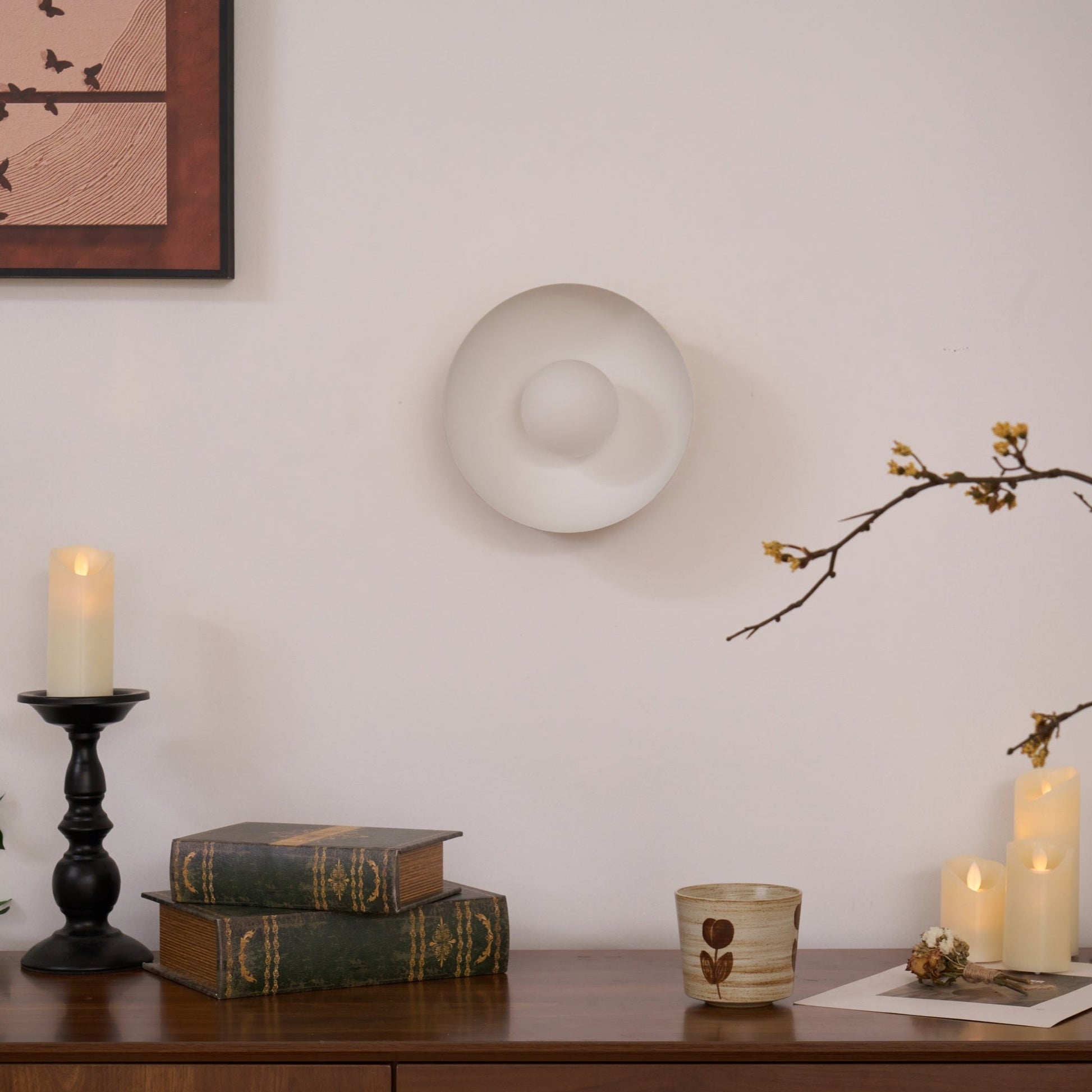 Vethaora Modern Minimalist Solar Eclipse Brass Glass Wall Light - Blowlighting