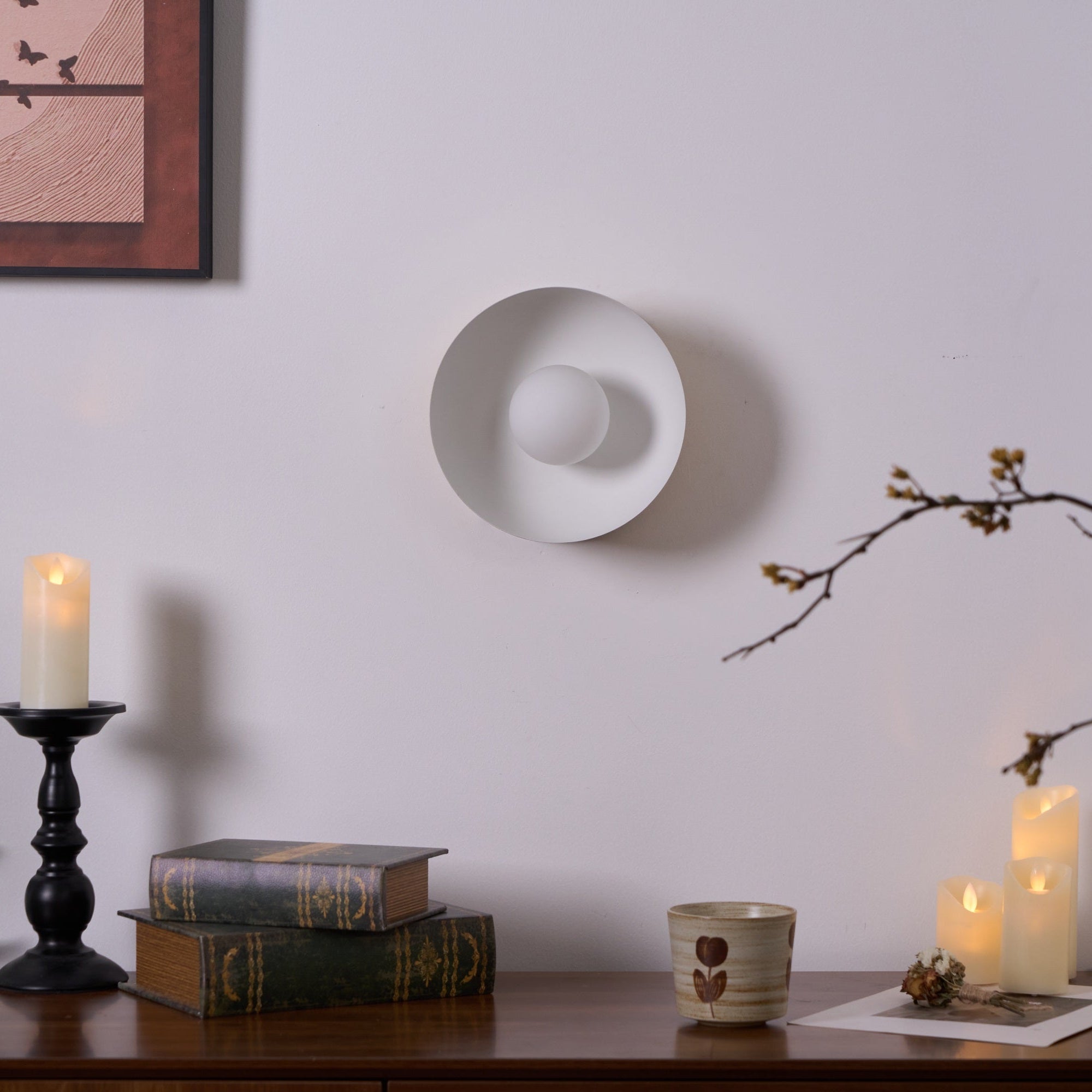 Vethaora Modern Minimalist Solar Eclipse Brass Glass Wall Light - Blowlighting