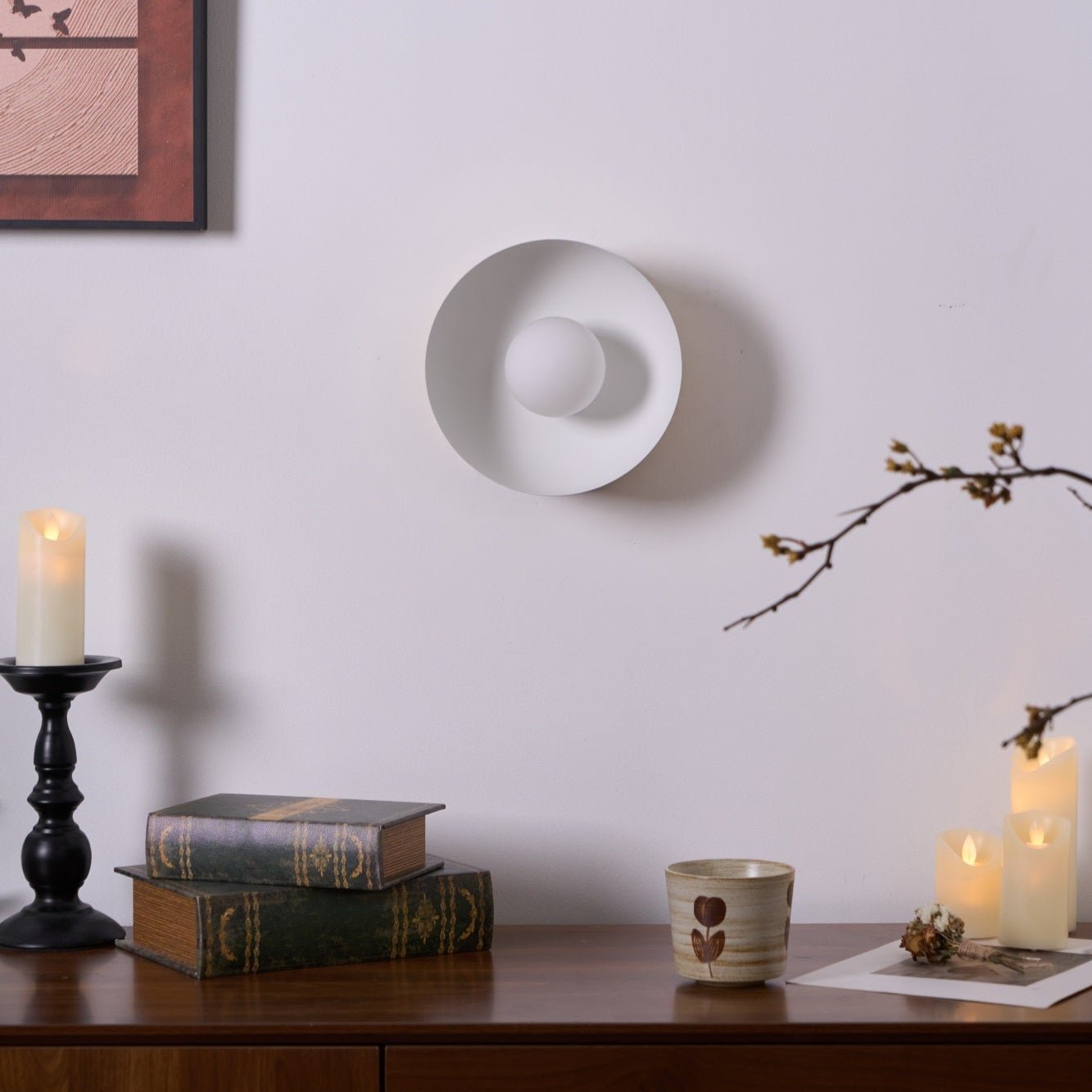 Vethaora Modern Minimalist Solar Eclipse Brass Glass Wall Light - Blowlighting