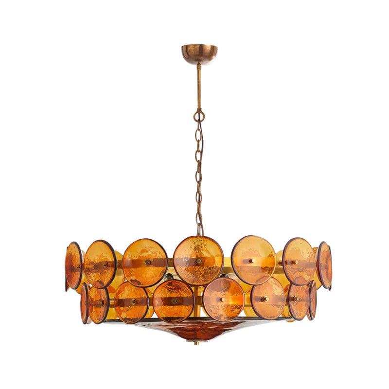 Aurora Chandelier Murano Glass Disc Vintage - Blowlighting