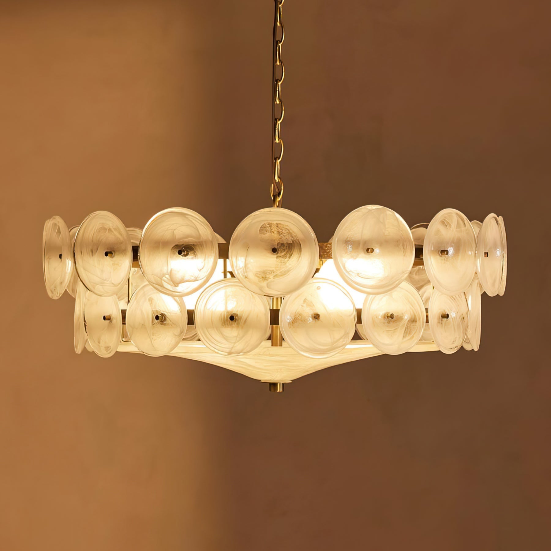 Aurora Chandelier Murano Glass Disc Vintage - Blowlighting