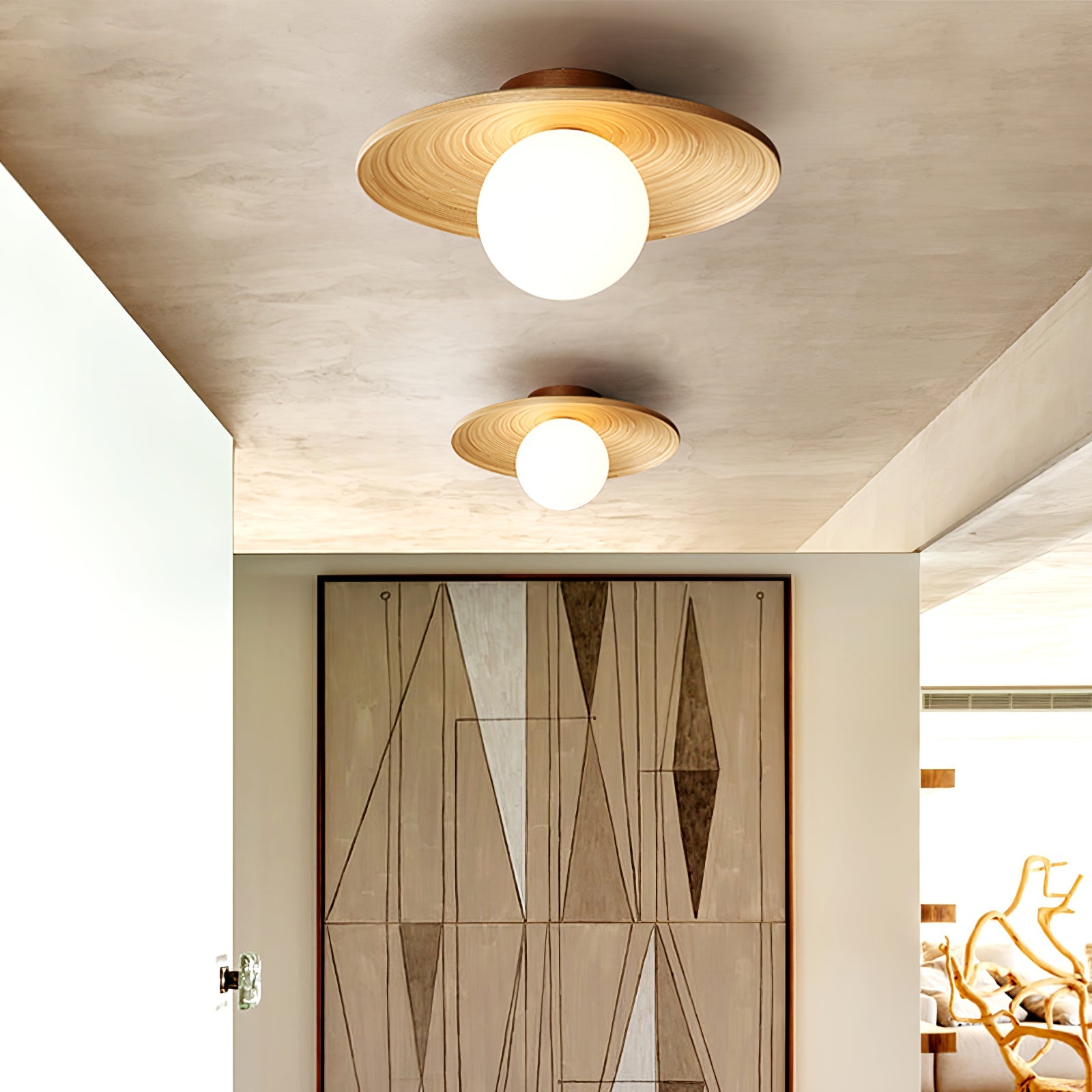 Soluna Wood Ceiling Light - Blowlighting