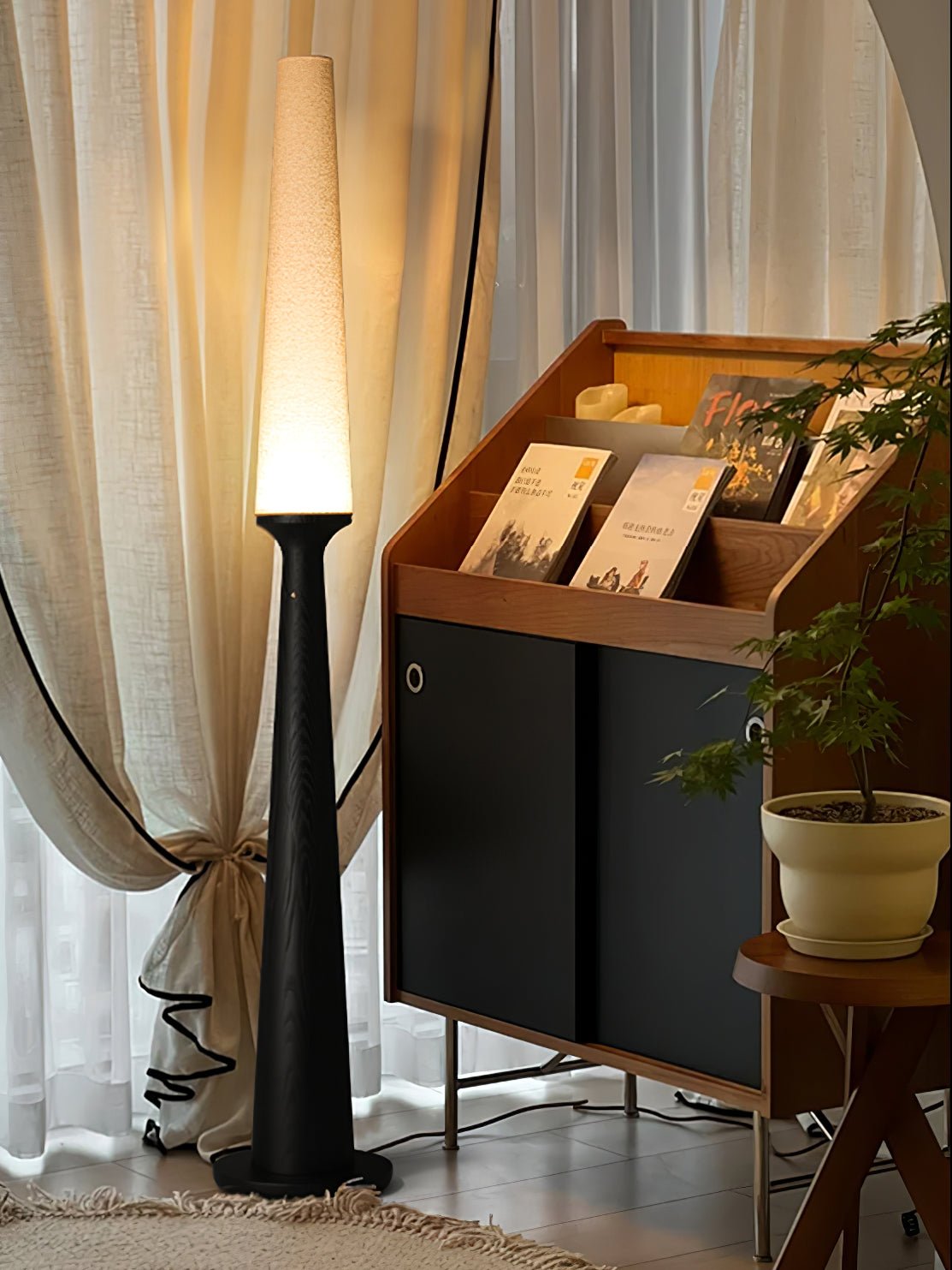 Vetheora Tapered Wood Floor Lamp - Blowlighting