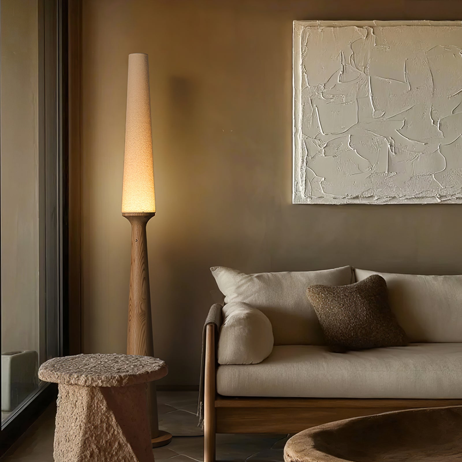 Vetheora Tapered Wood Floor Lamp - Blowlighting