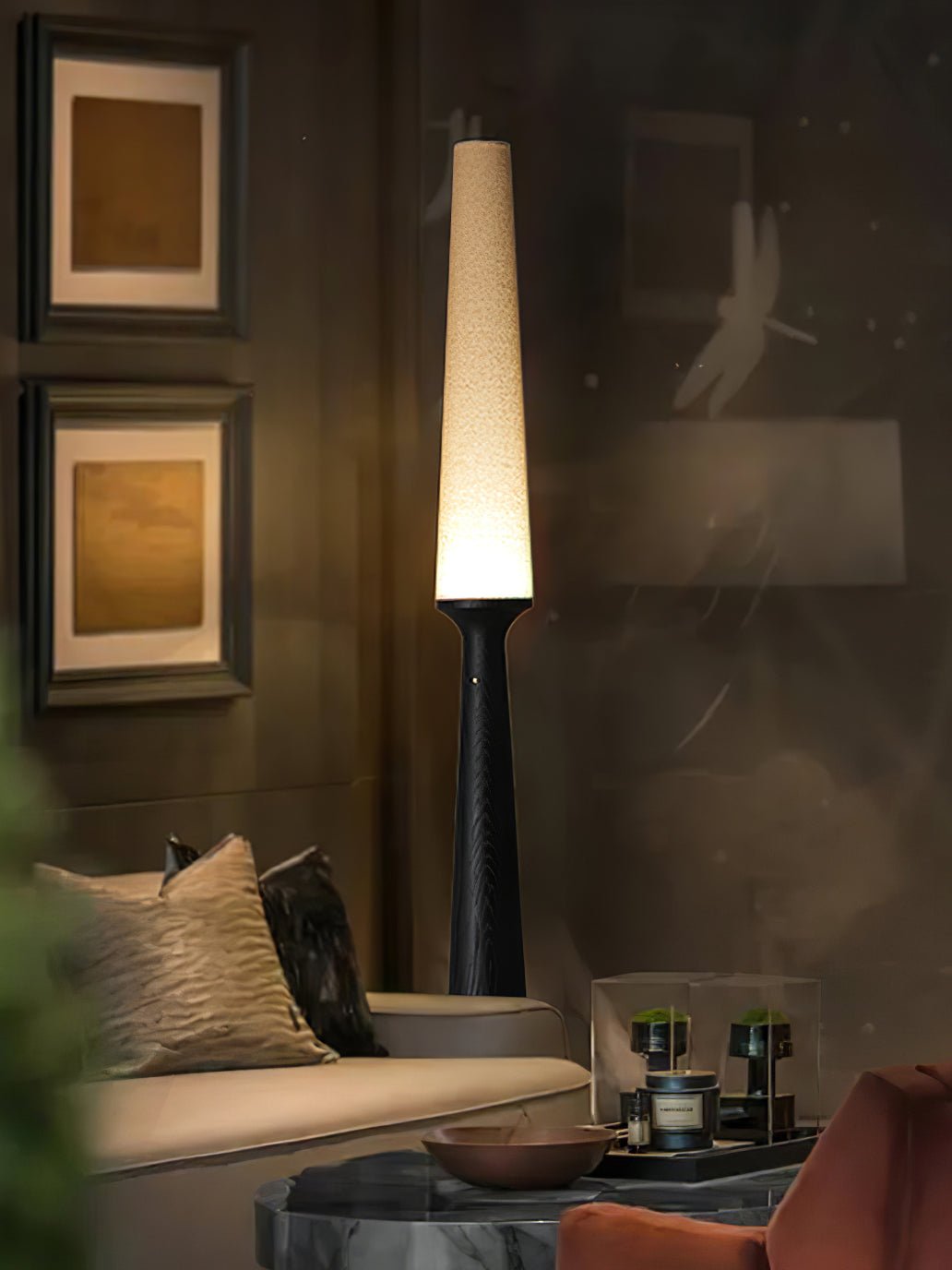 Vetheora Tapered Wood Floor Lamp - Blowlighting
