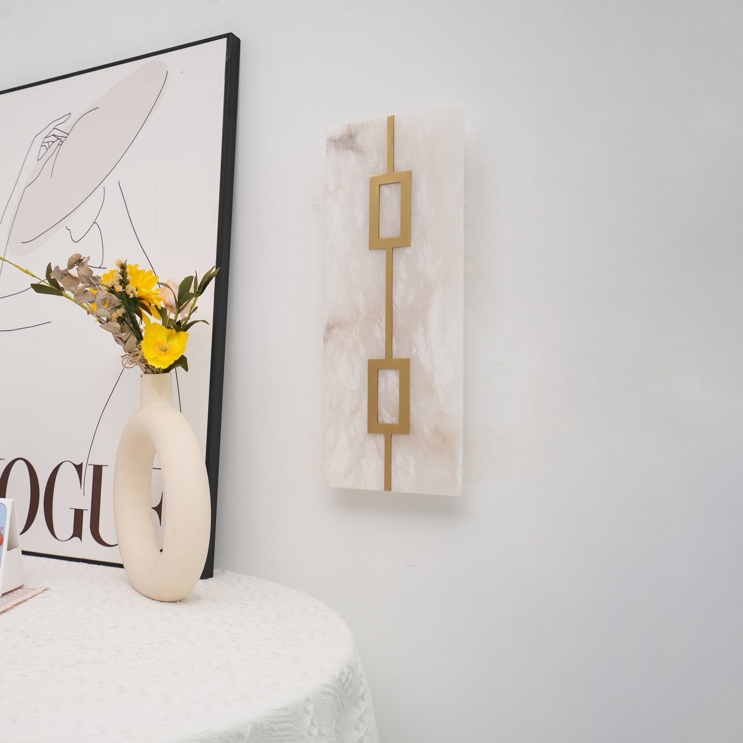 Alvelor Geometric Alabaster Wall Light - Blowlighting