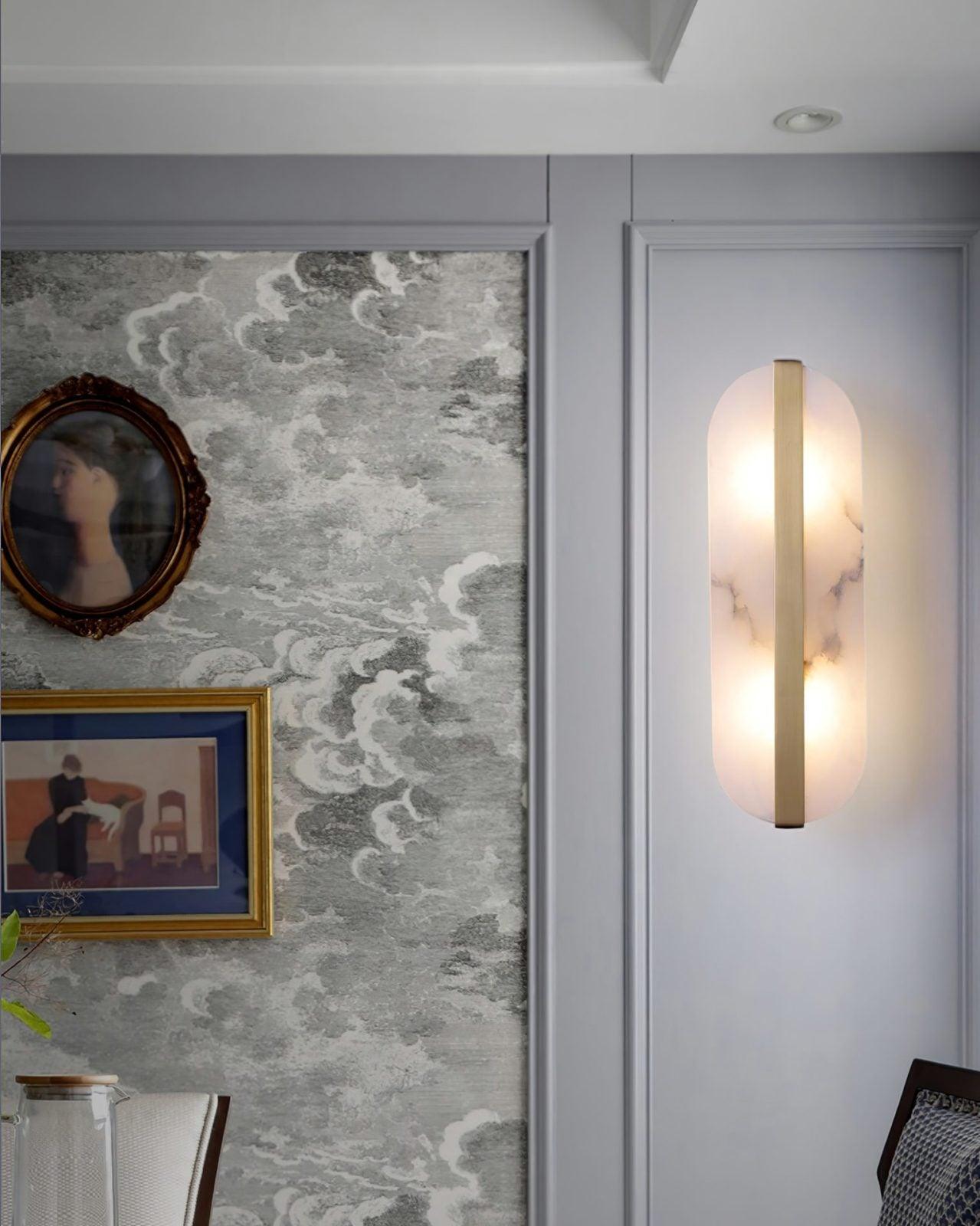 Calura Alabaster Double Light Wall Lamp - Blowlighting