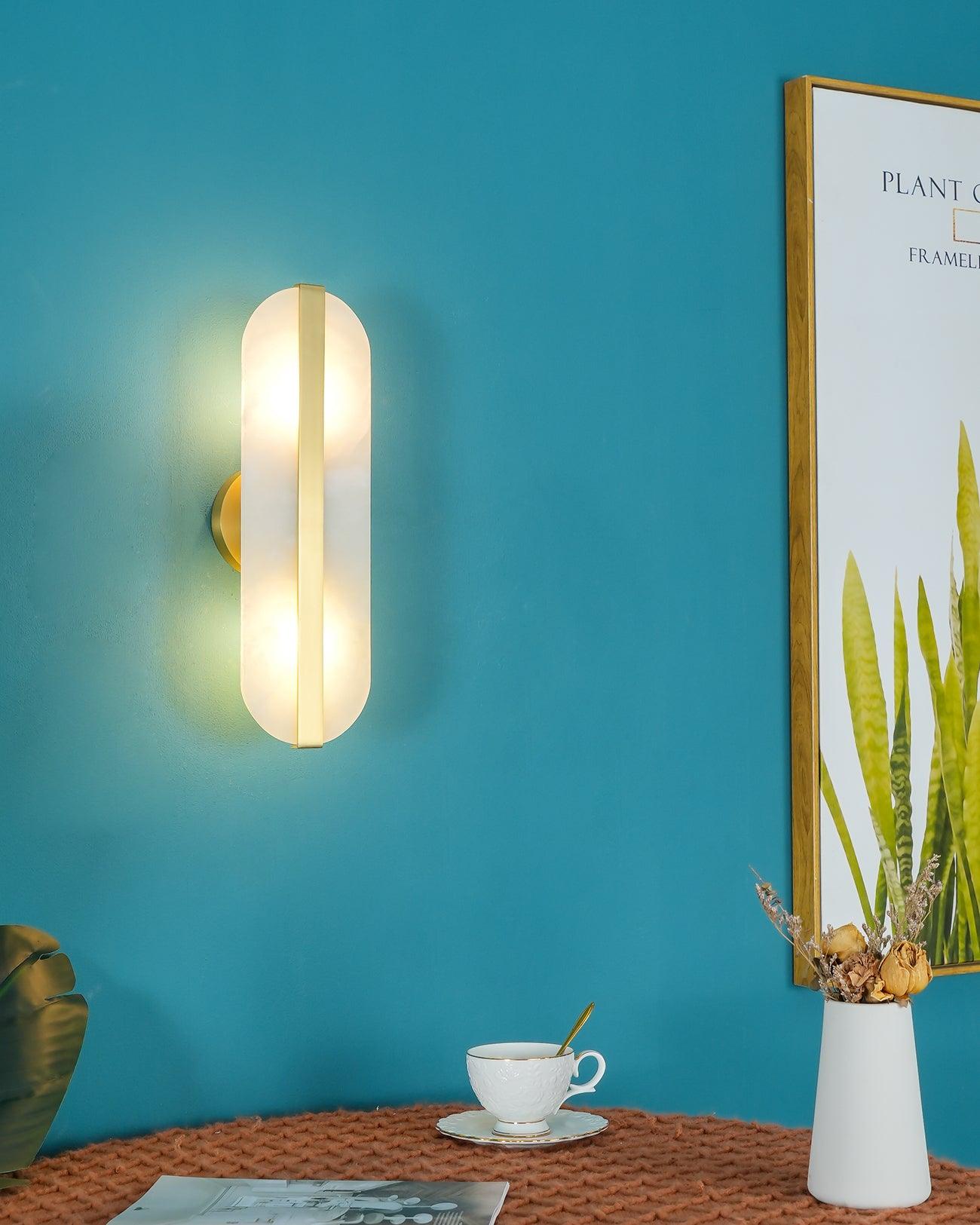 Calura Alabaster Double Light Wall Lamp - Blowlighting