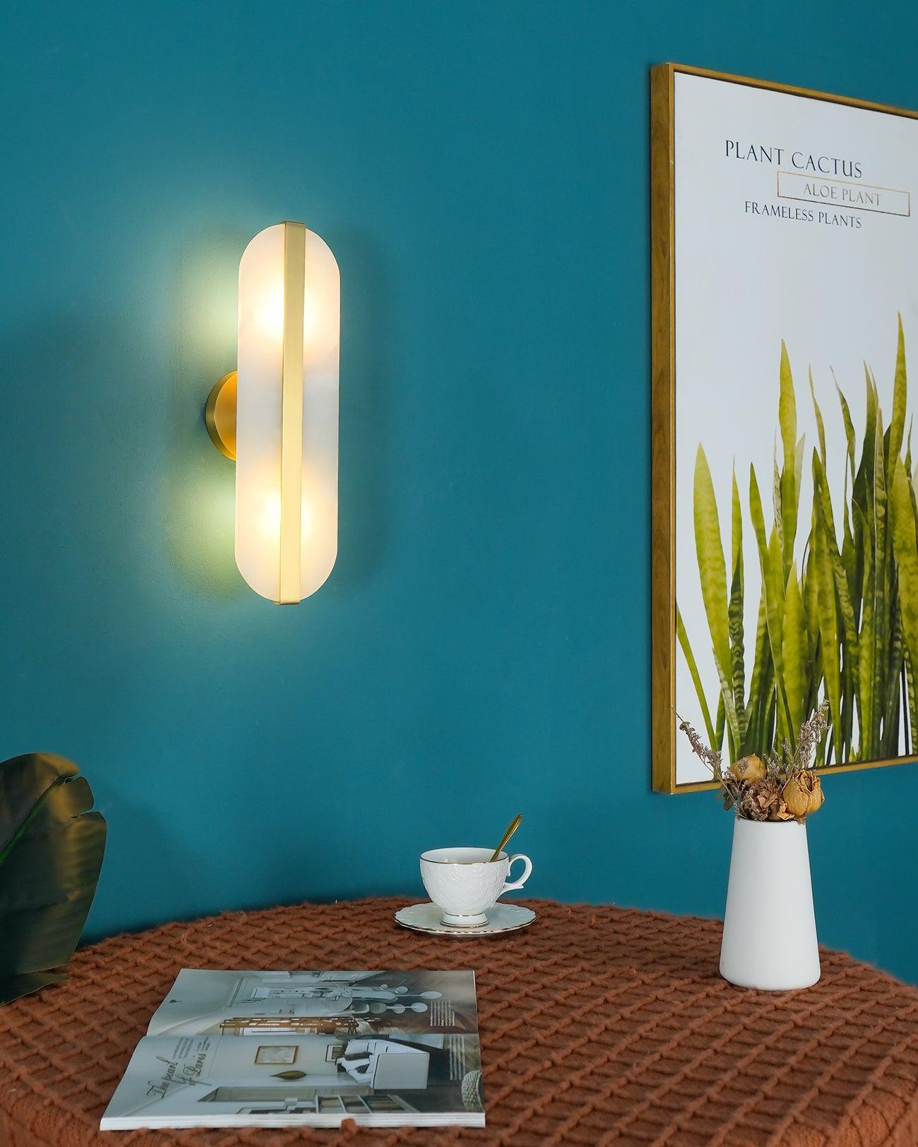 Calura Alabaster Double Light Wall Lamp - Blowlighting