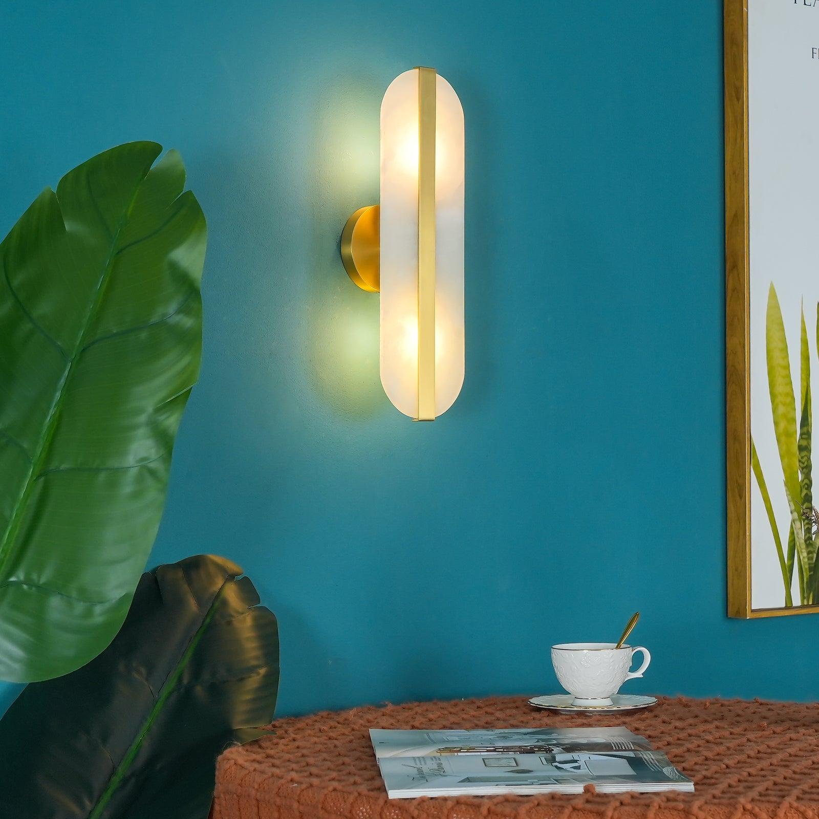 Calura Alabaster Double Light Wall Lamp - Blowlighting