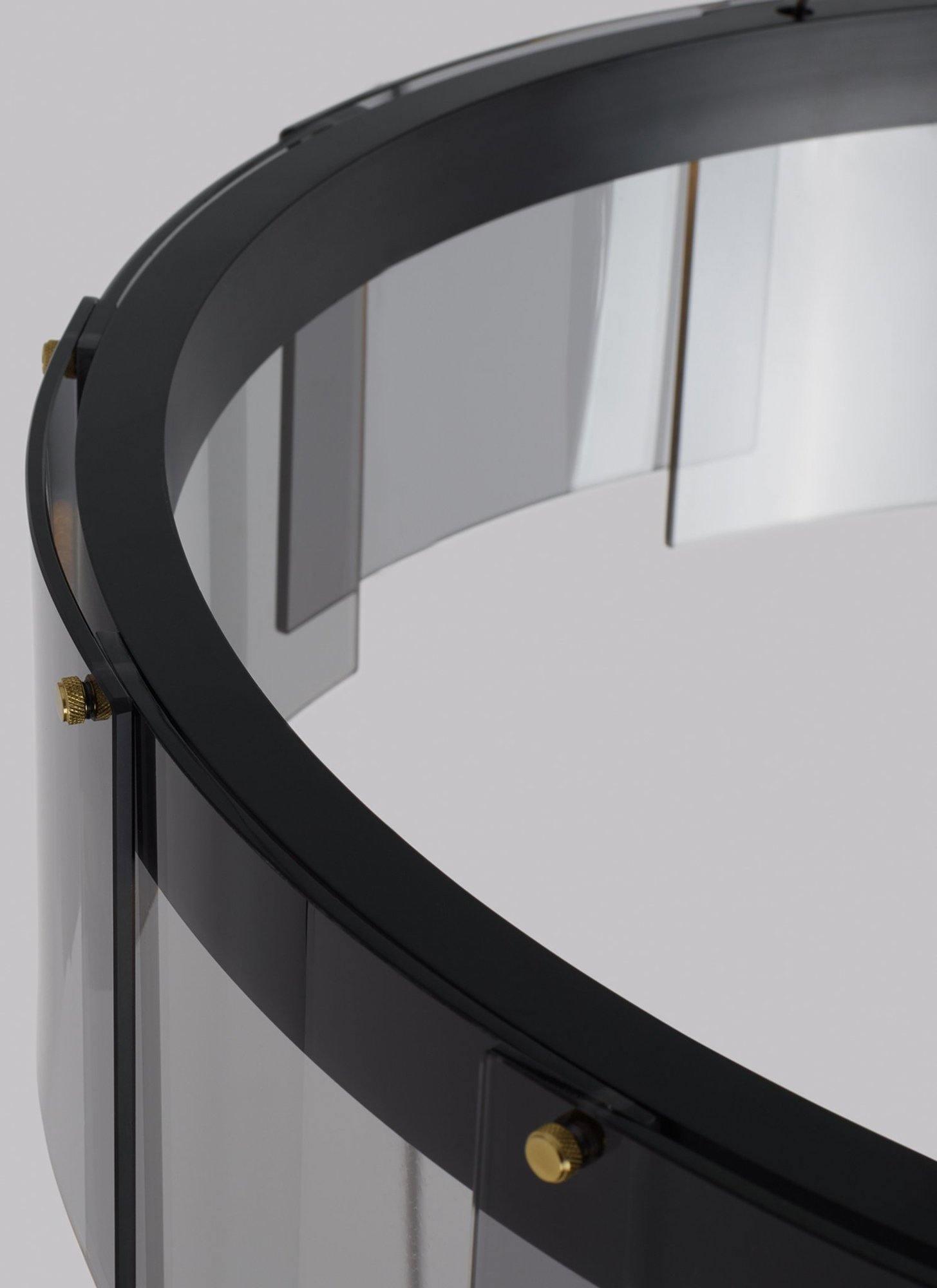 Lustra Chandelier LED Ring Black Glass Modern - Blowlighting