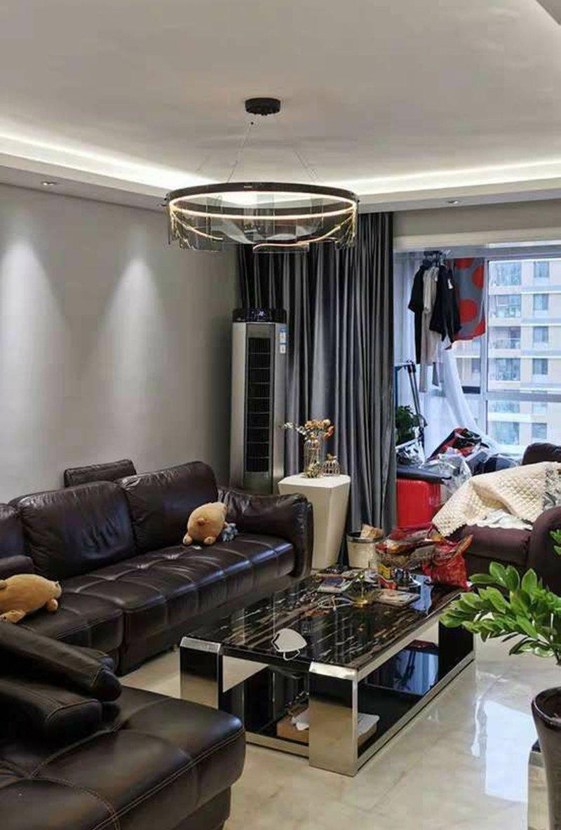 Lustra Chandelier LED Ring Black Glass Modern - Blowlighting