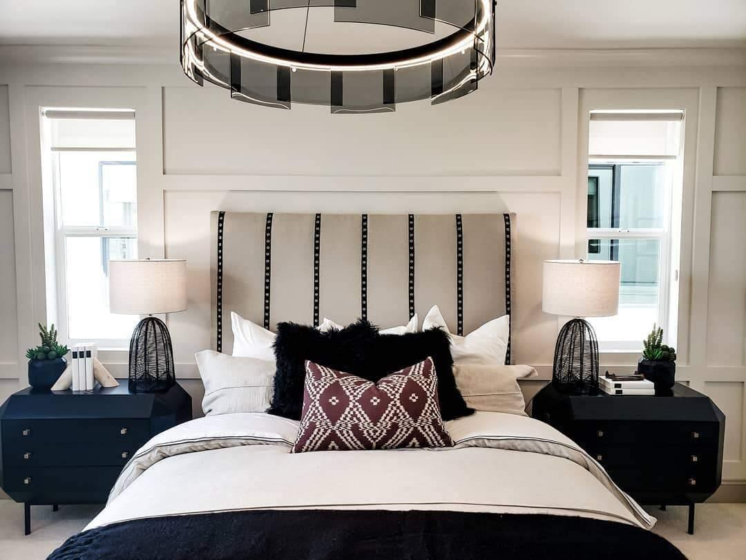 Lustra Chandelier LED Ring Black Glass Modern - Blowlighting