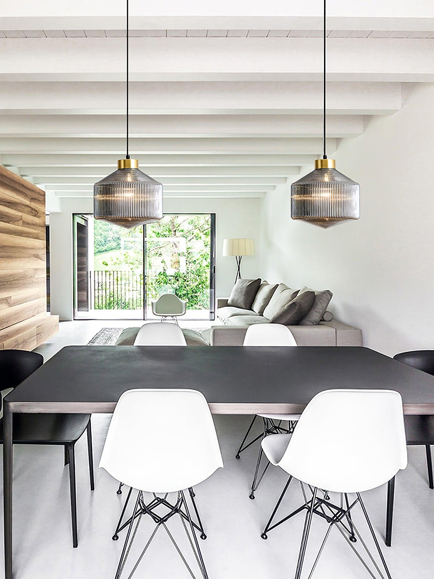 Striped Spinning Top Pendant Light - Blowlighting