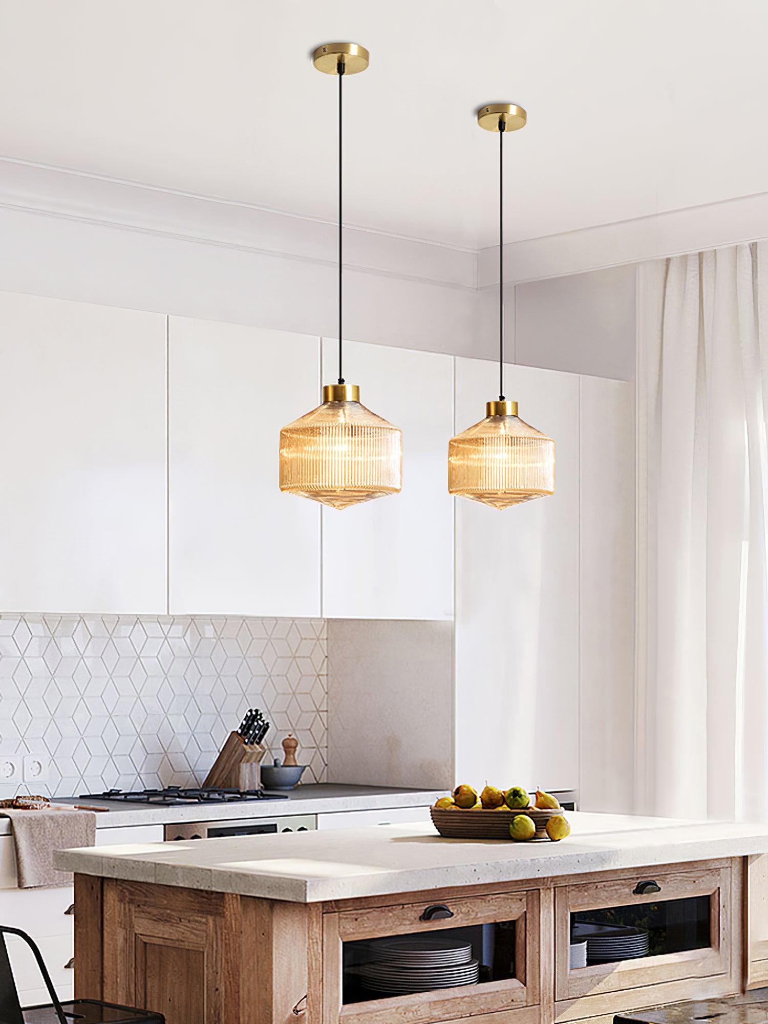 Striped Spinning Top Pendant Light - Blowlighting