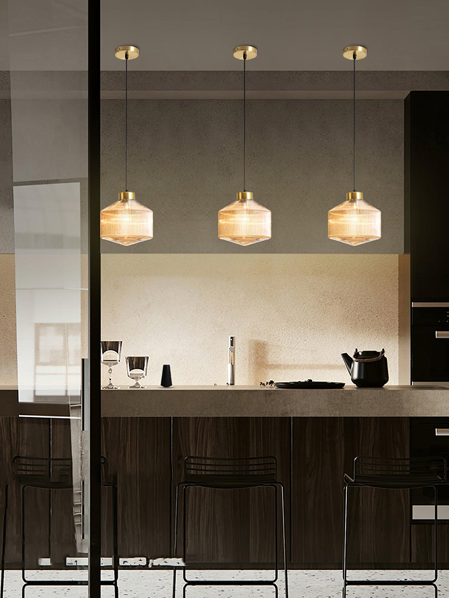 Striped Spinning Top Pendant Light - Blowlighting