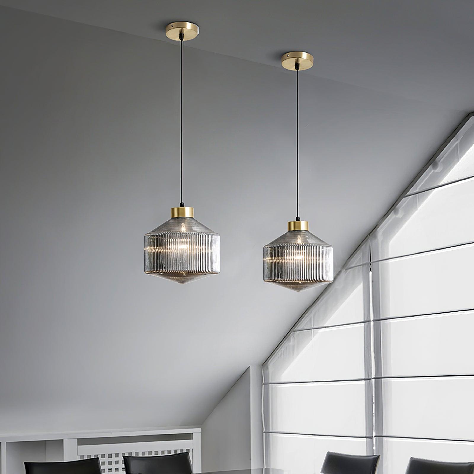Striped Spinning Top Pendant Light - Blowlighting