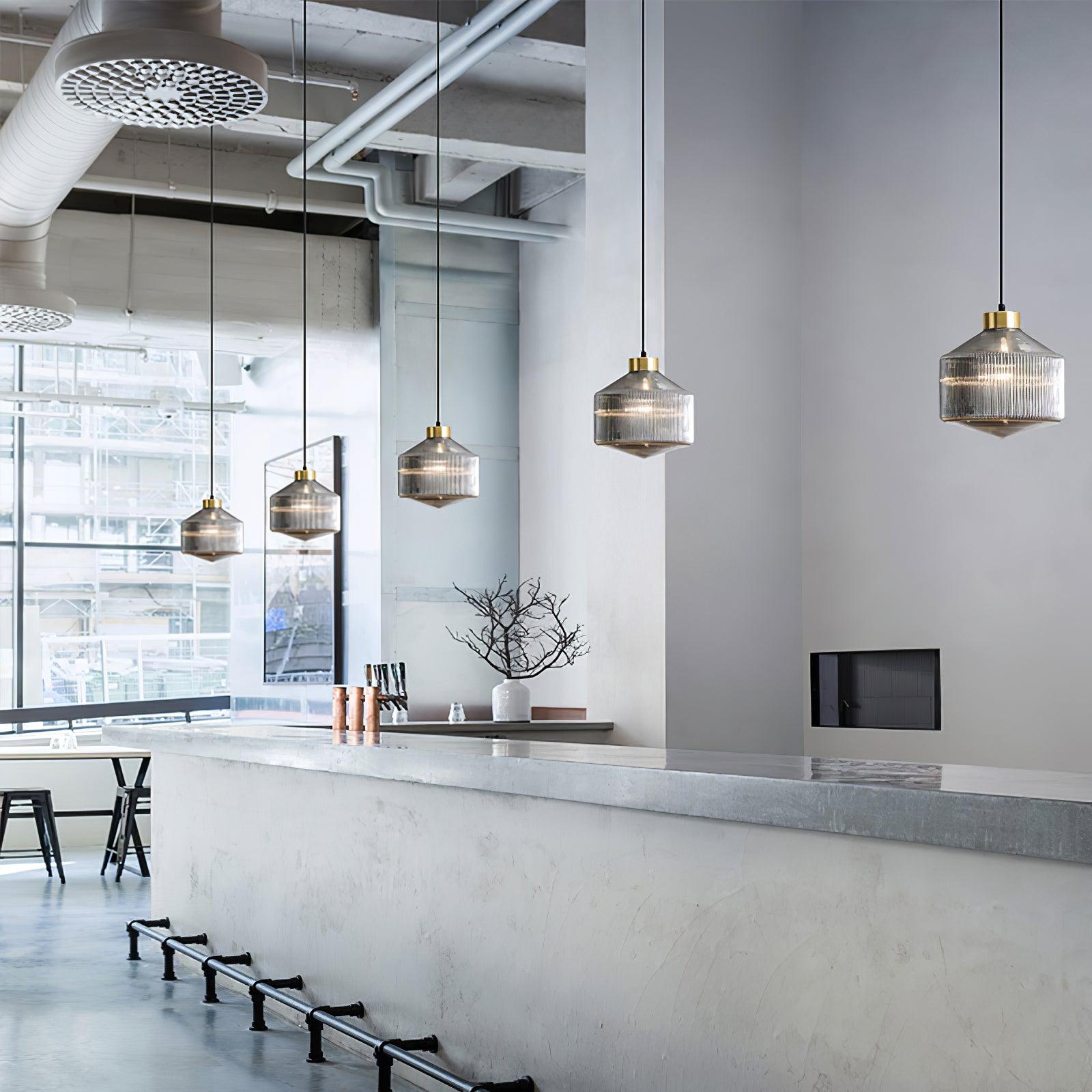 Striped Spinning Top Pendant Light - Blowlighting