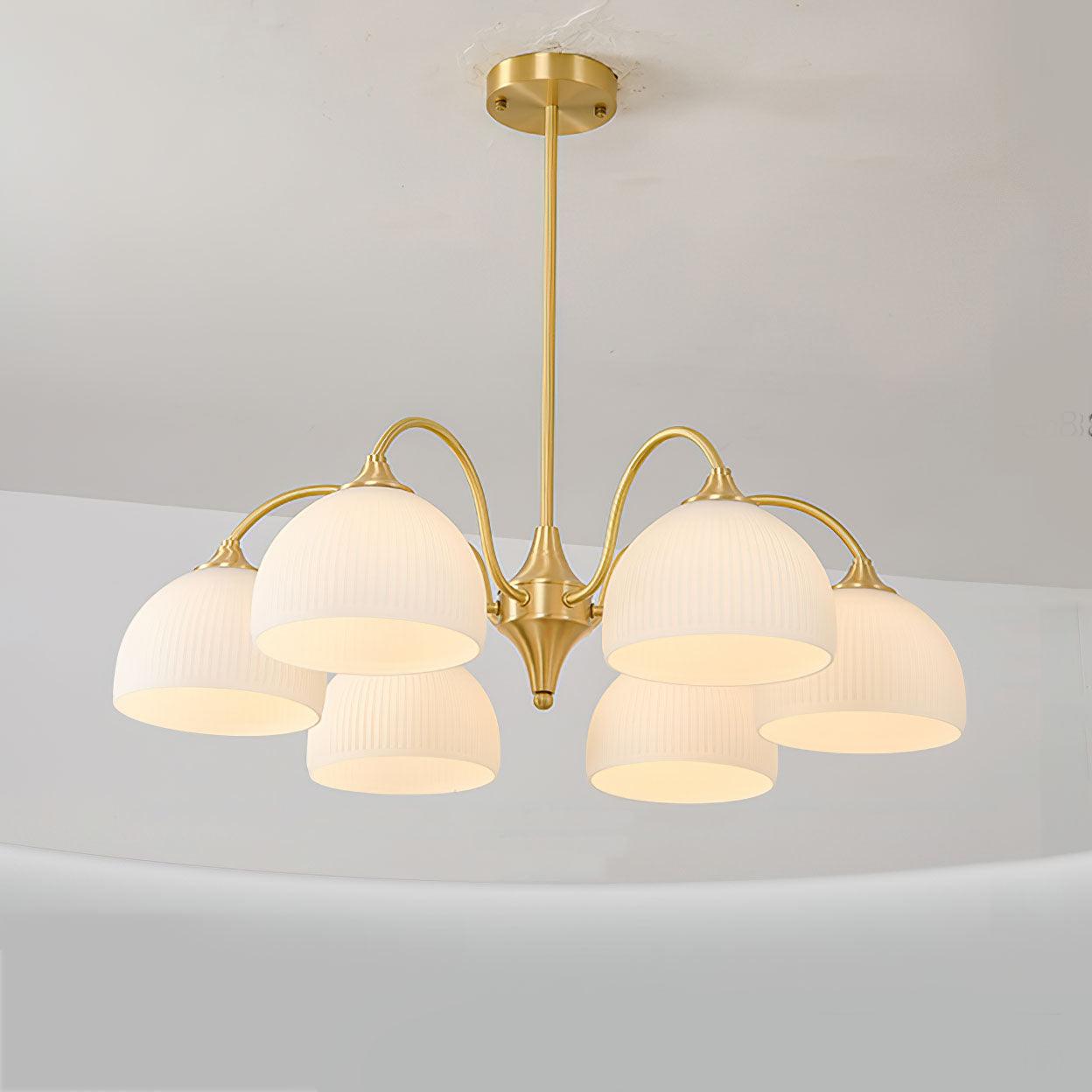 Striped Glass Bowl Chandelier - Blowlighting