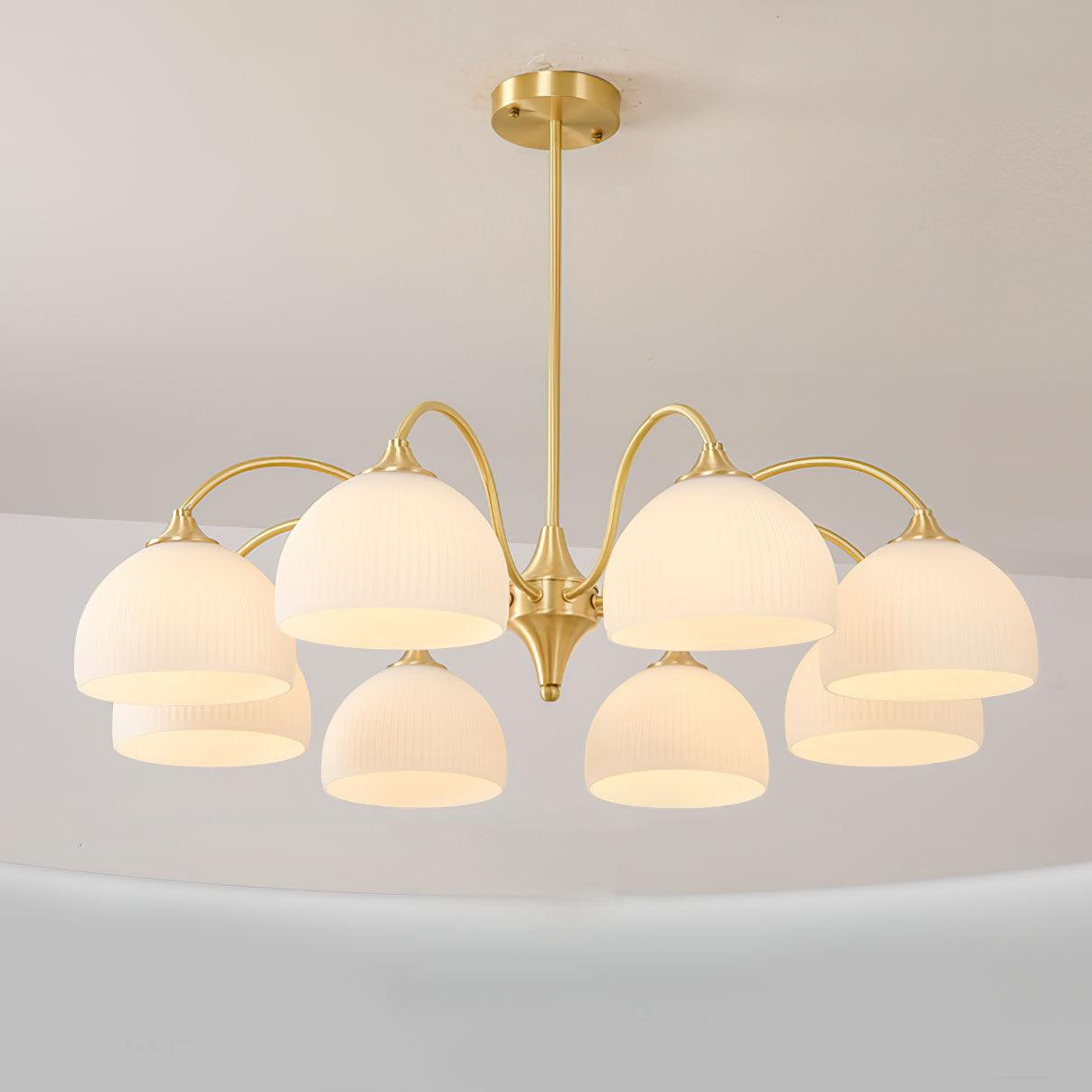 Striped Glass Bowl Chandelier - Blowlighting