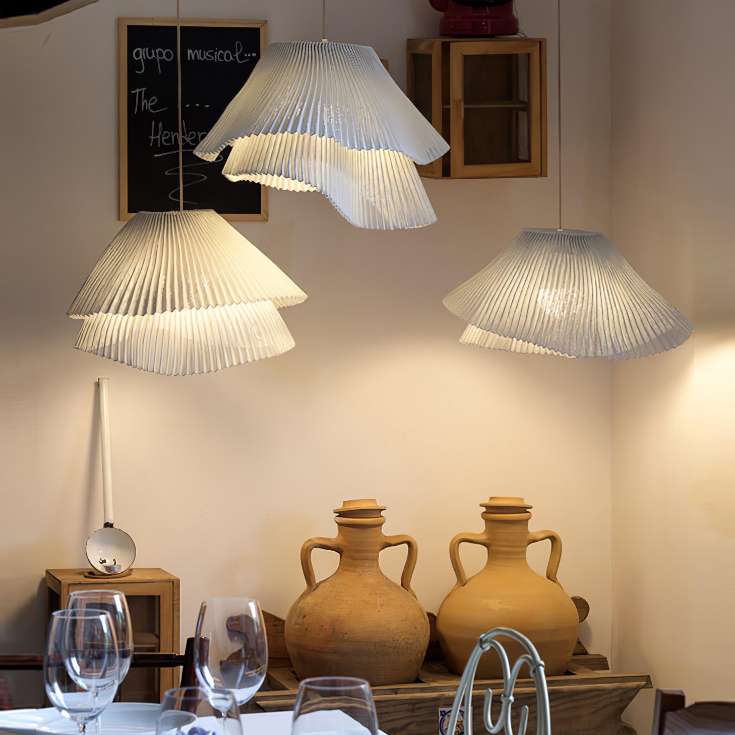 Stainless Steel Pleated Pendant Lamp - Blowlighting