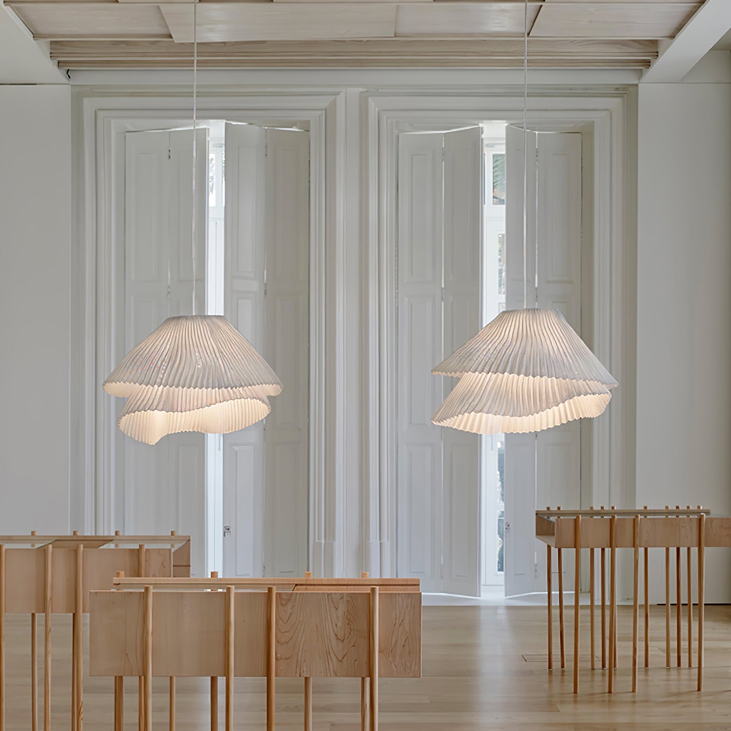 Stainless Steel Pleated Pendant Lamp - Blowlighting