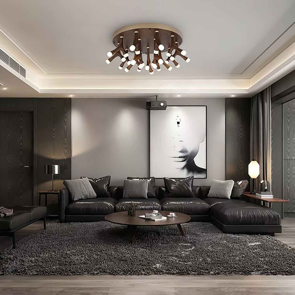 Vilorion Nature-Inspired Wood Ceiling Light - Blowlighting