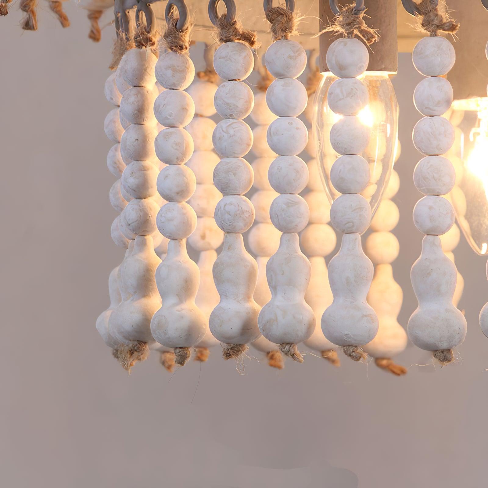 Three Tiered Wood Beaded Chandelier - Blowlighting