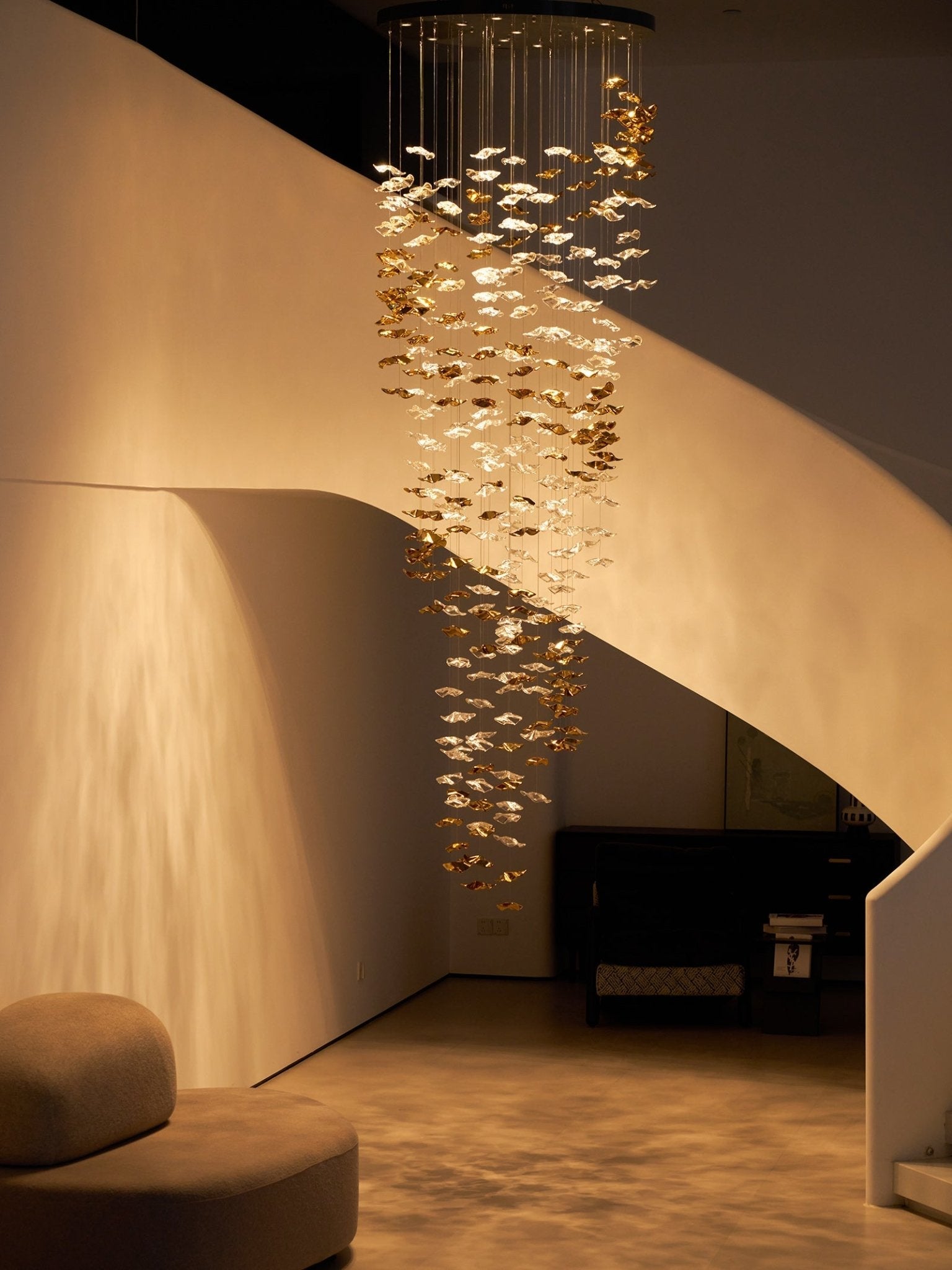 Cezorisra Luxury Brass Linear Chandelier - Blowlighting