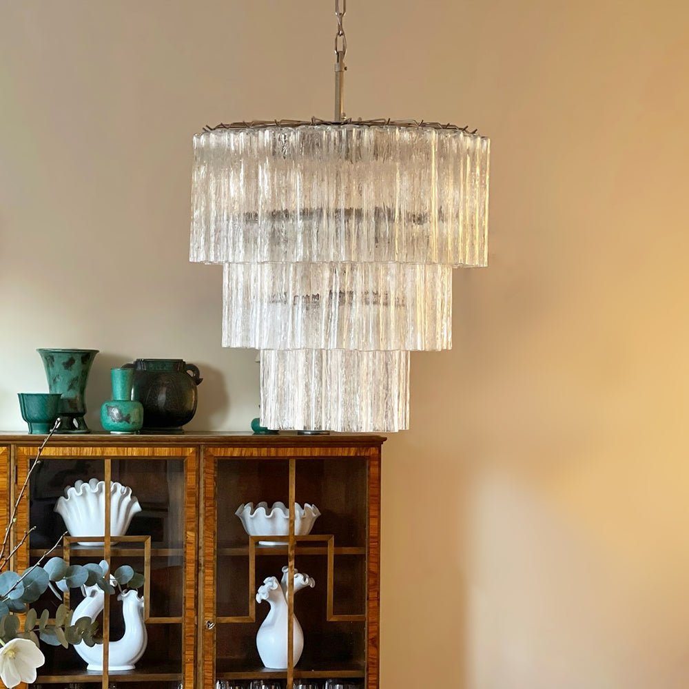 Aurora Chandelier Tiered Murano Glass Tube Waterfall Luxury - Blowlighting
