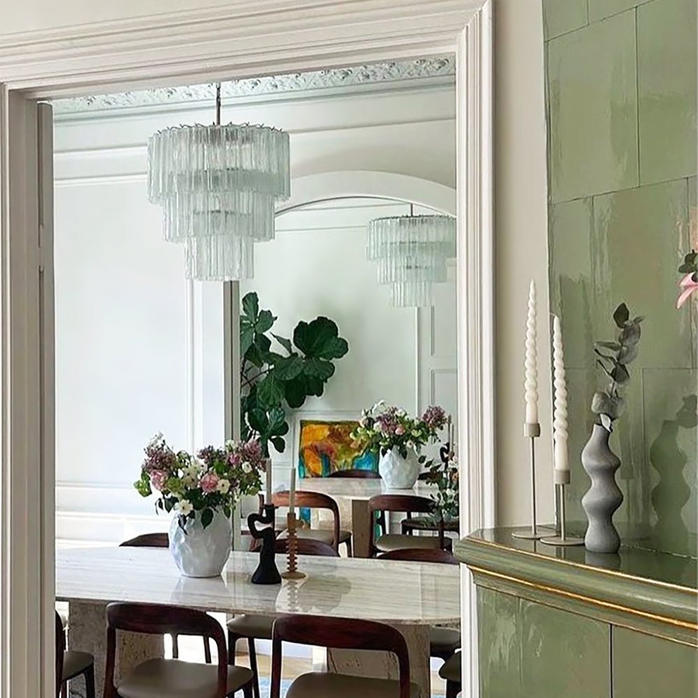 Aurora Chandelier Tiered Murano Glass Tube Waterfall Luxury - Blowlighting