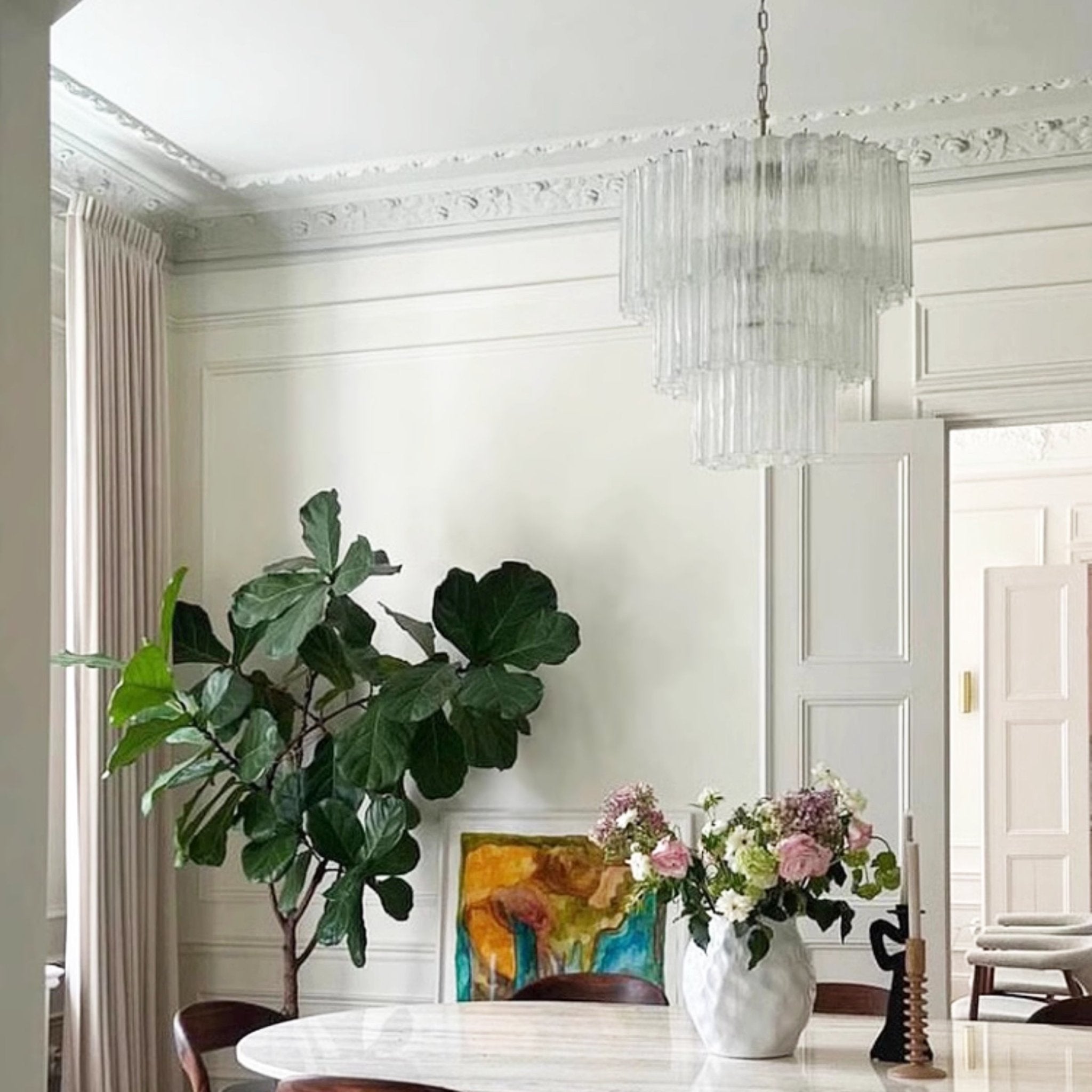 Aurora Chandelier Tiered Murano Glass Tube Waterfall Luxury - Blowlighting